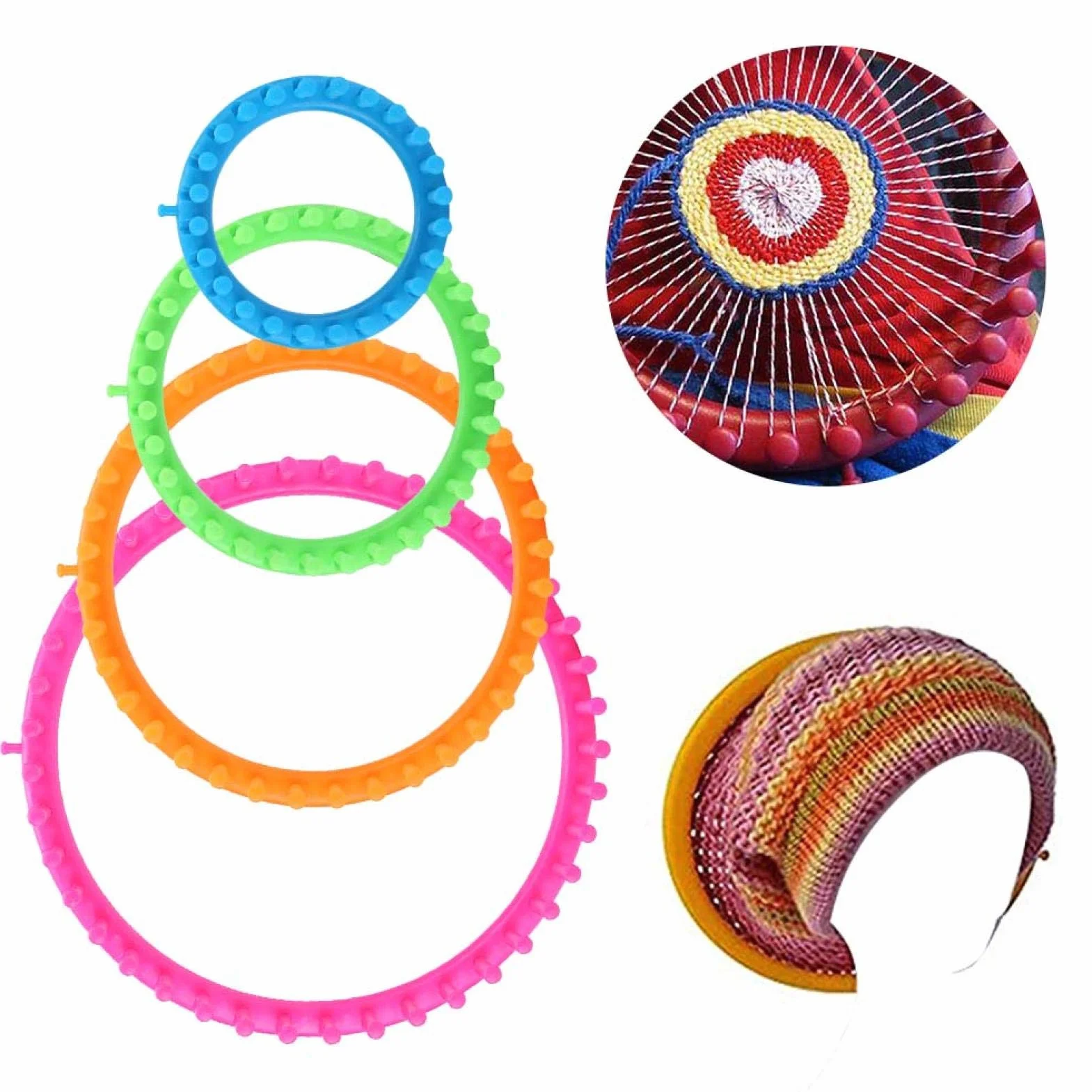 Agatige Juego De Telar De Tejer Circular, Kit De Telar De Tejer Redondo Con Aguja De Gancho Y Fabricante De Bufandas Con Pompones Telars Para Tejer Con Lana Para Principiantes Y Adultos