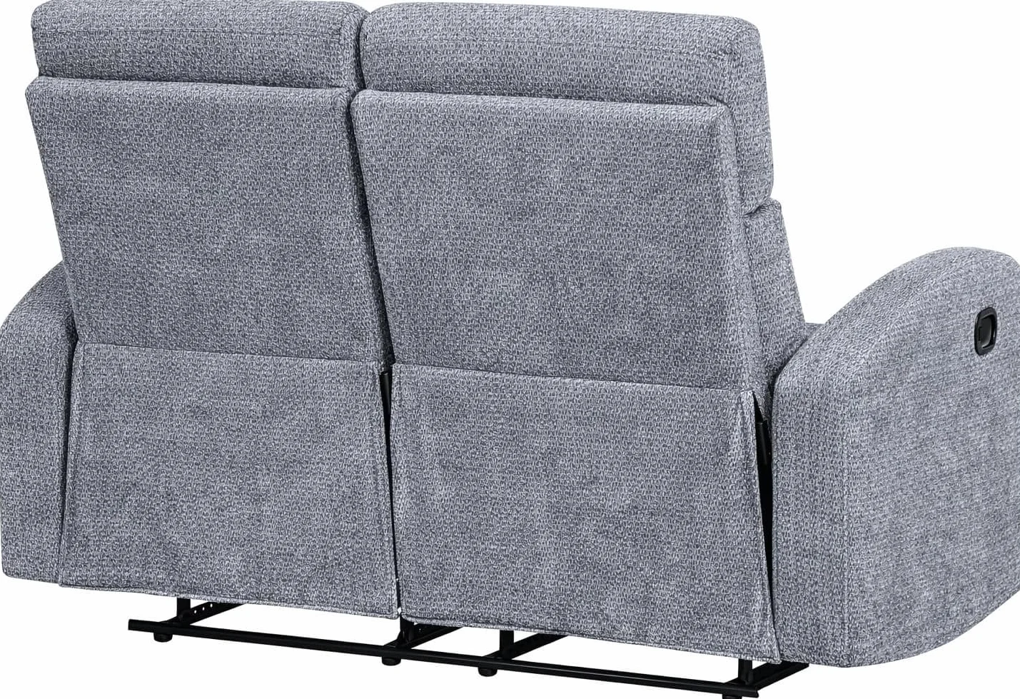 DUPI Sillón Sofá Soft Relax Reclinable | Palanca Manual para reclinar Respaldo y reposapiés | Espuma HR Alta Resiliencia | Gris | 2 Plazas