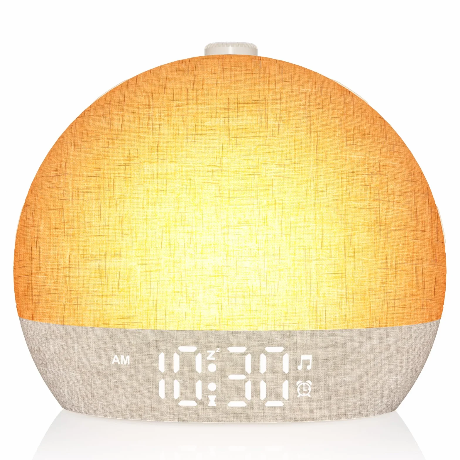 Reloj despertador con luz de amanecer, máquina de sonido de ruido blanco con 30 sonidos relajantes, luces nocturnas regulables, ayuda para dormir, repetición, temporizador, reloj despertador fuerte