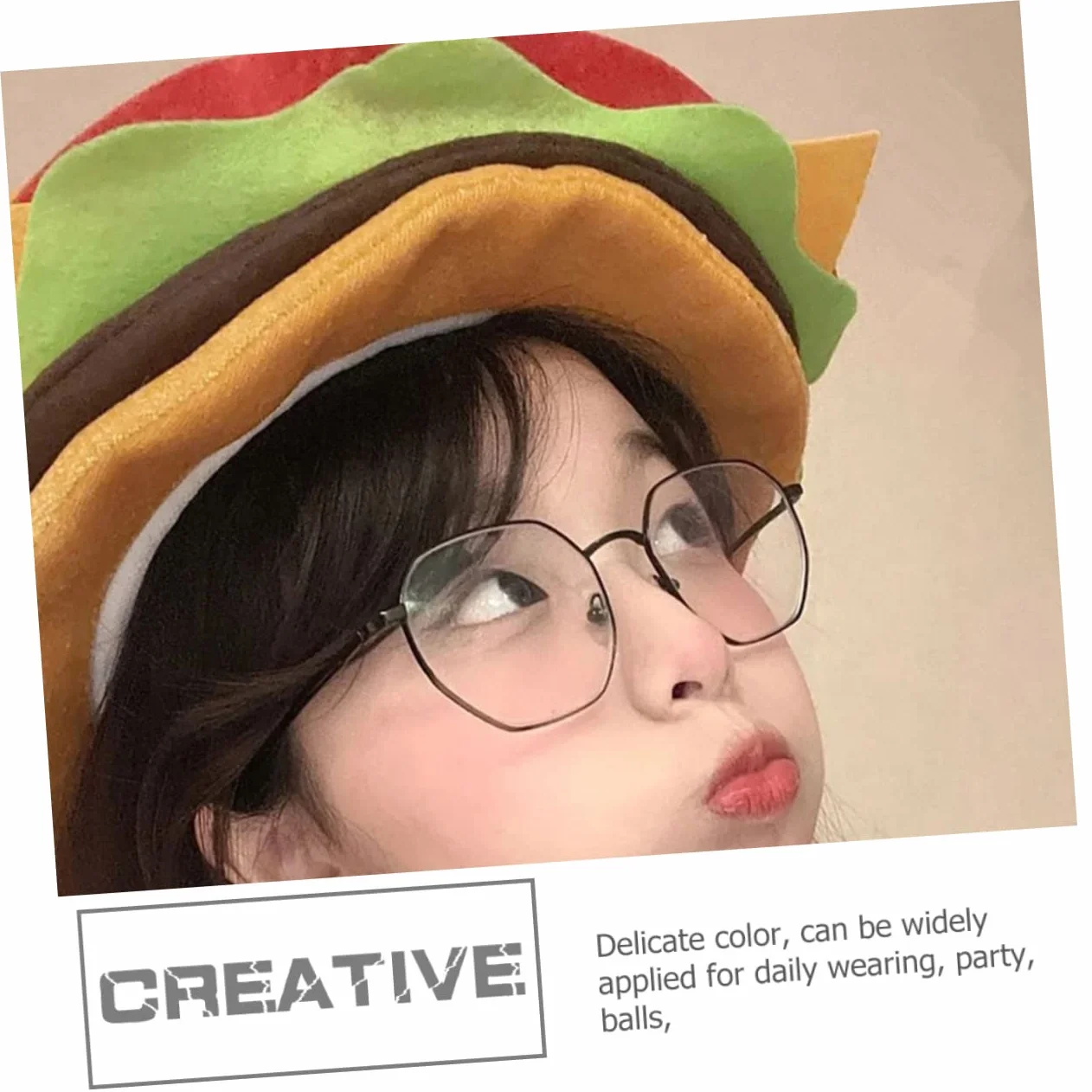 4piezas Sombrero De Hamburguesa Divertido Cosplay y Halloween Gorro De Diseño Adorable y Original Para Adultos