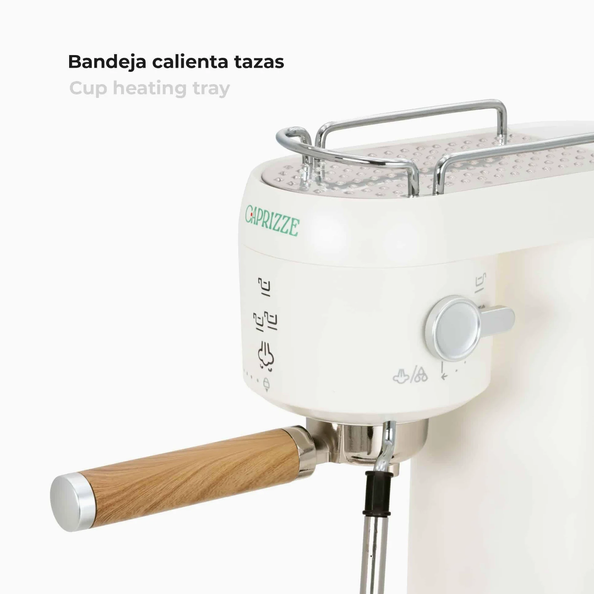 Cafetera Express Semiautomática Caprizze Hikari 1400 W 20 Bares con Vaporizador y Espumador USB incluido Color Blanco Mate