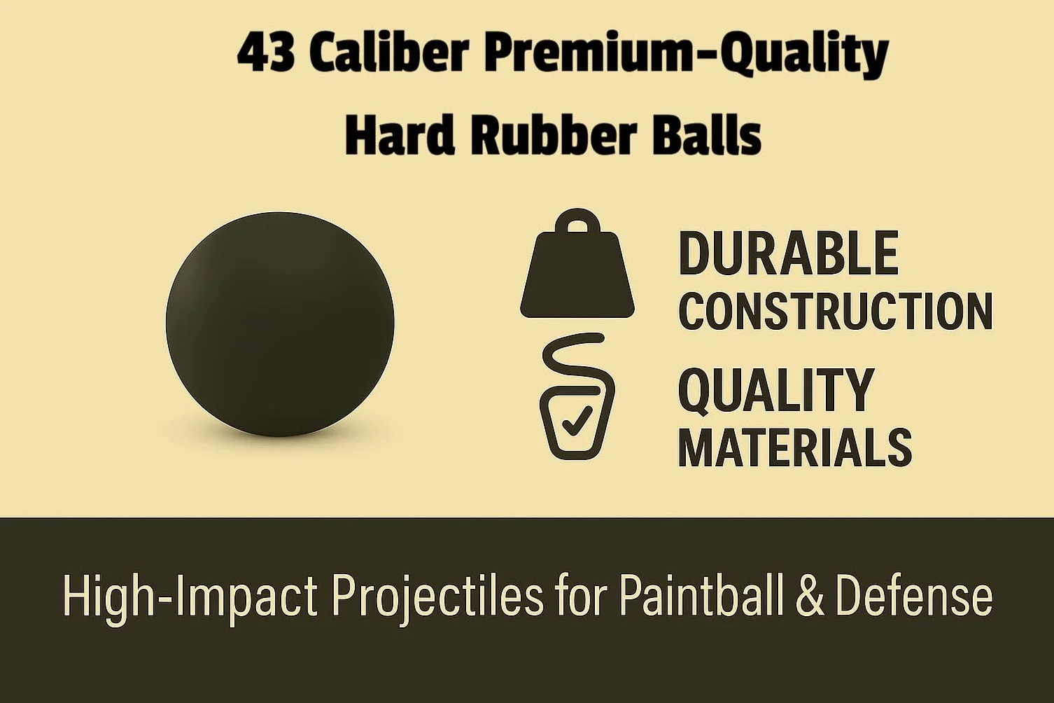 T4E RAM 43 Cal. Hard Rubber Paintballs Reballs for SSR 100 & M2 TMP1