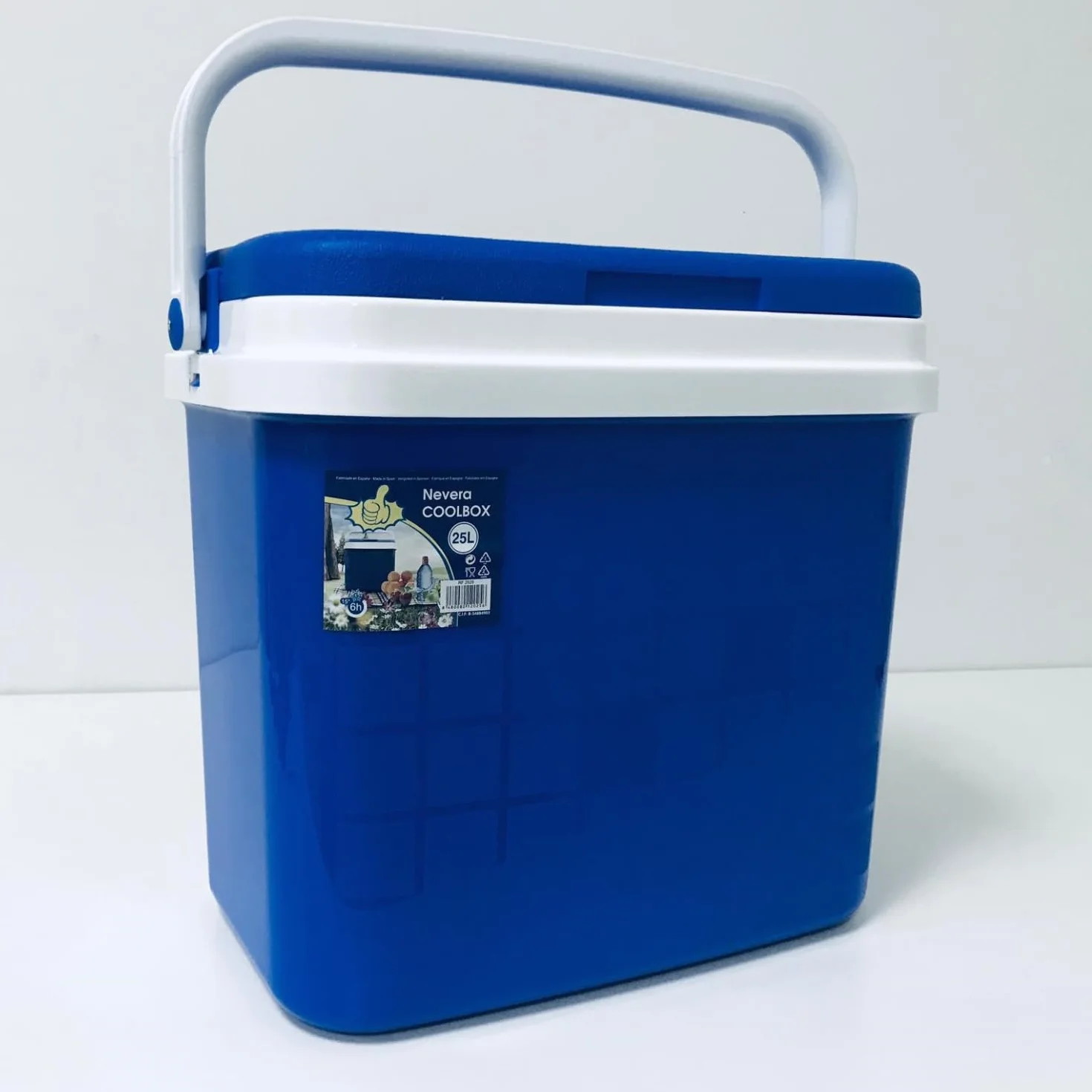 KROWN Nevera Portátil Térmica Azul y Blanco Polipropileno Capacidad