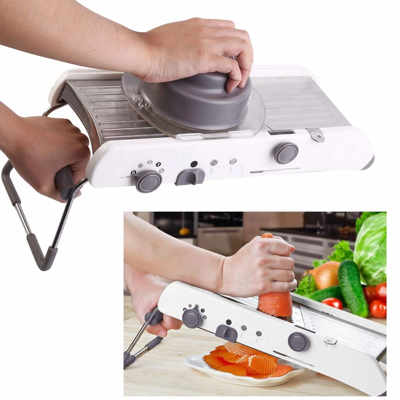 Rebanadora de mandolina rebanadora de verduras ajustable multifunción rebanadora de verduras profesional herramienta de cortadora de alimentos de cocina