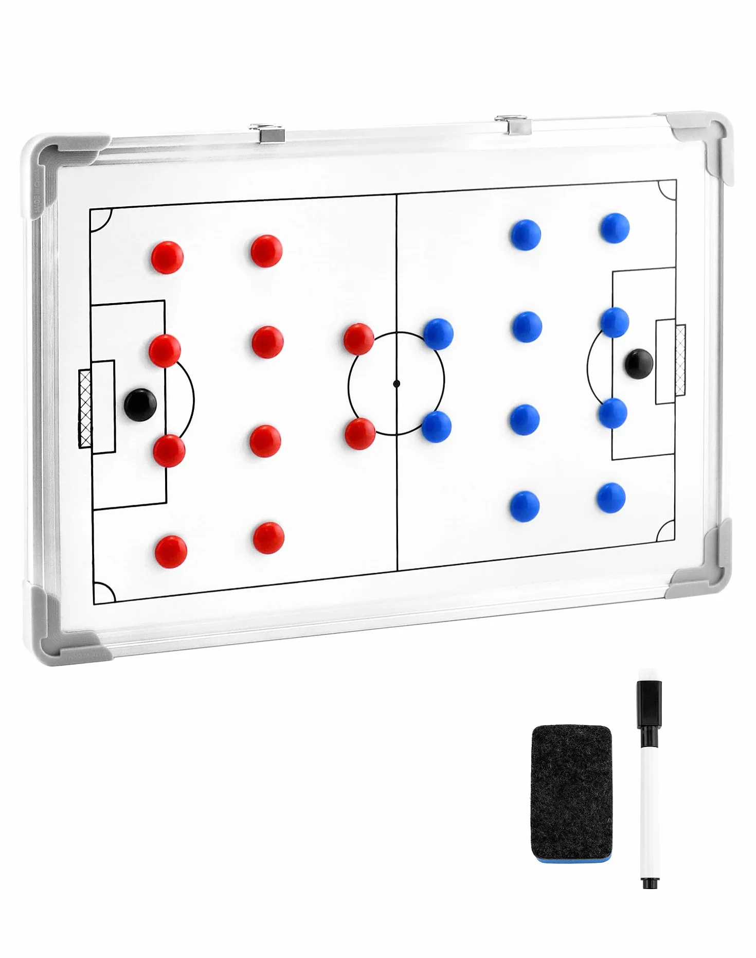 QWORK Pizarra táctica de fútbol Doble Cara 45x30 cm