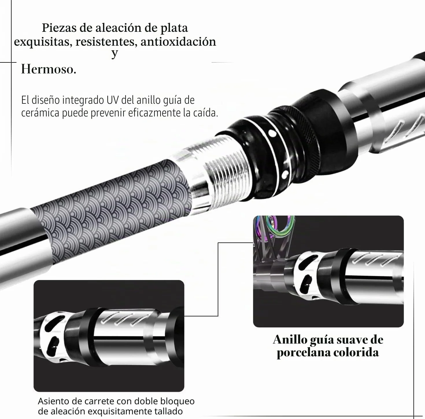 Caña de Pescar Portátil de Fibra de Carbono Fluorescente Telescópica 1.8m KC-Type