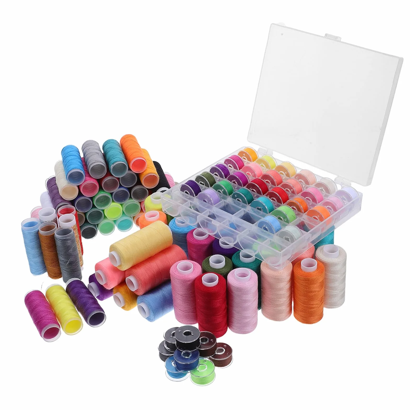 Kit de Hilos para Máquina de Coser de 111 Piezas, Poliéster Resistente con 39 Colores Variados, Incluye Hilos con Carretes y Bobinas de 400 Yardas, Adecuado para Bordado,