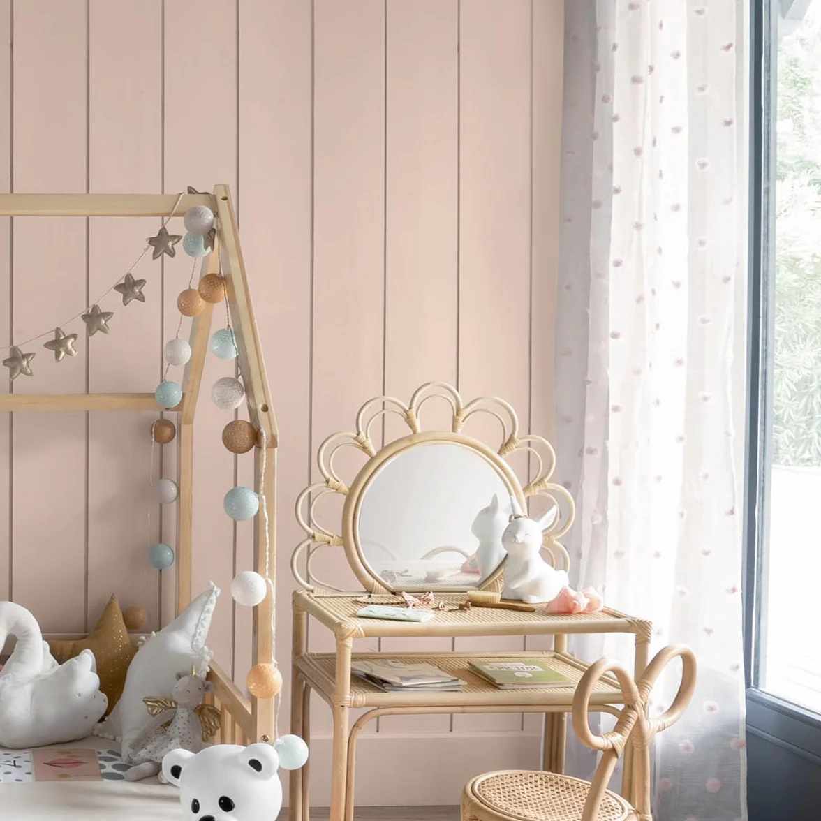 Atmosphera Cortina Infantil Pompons Blanca y Rosa 140 x 240 cm