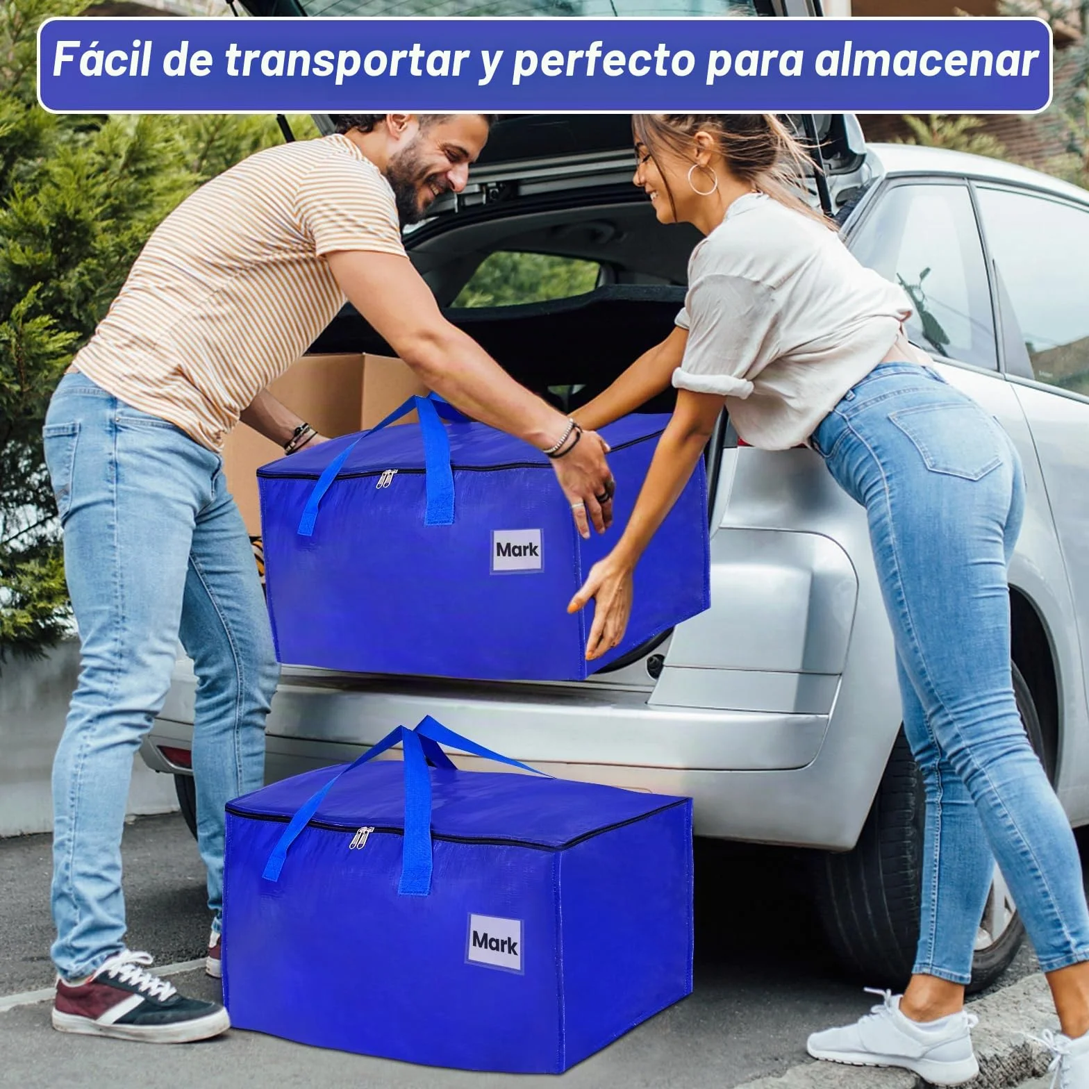 Bolsas de mudanza Pack de 6 bolsas organizadoras con asas de almacenamiento para ahorrar espacio, Bolsas de Almacenamiento - Bolsa Extra Grande para Mudanza y Viaje