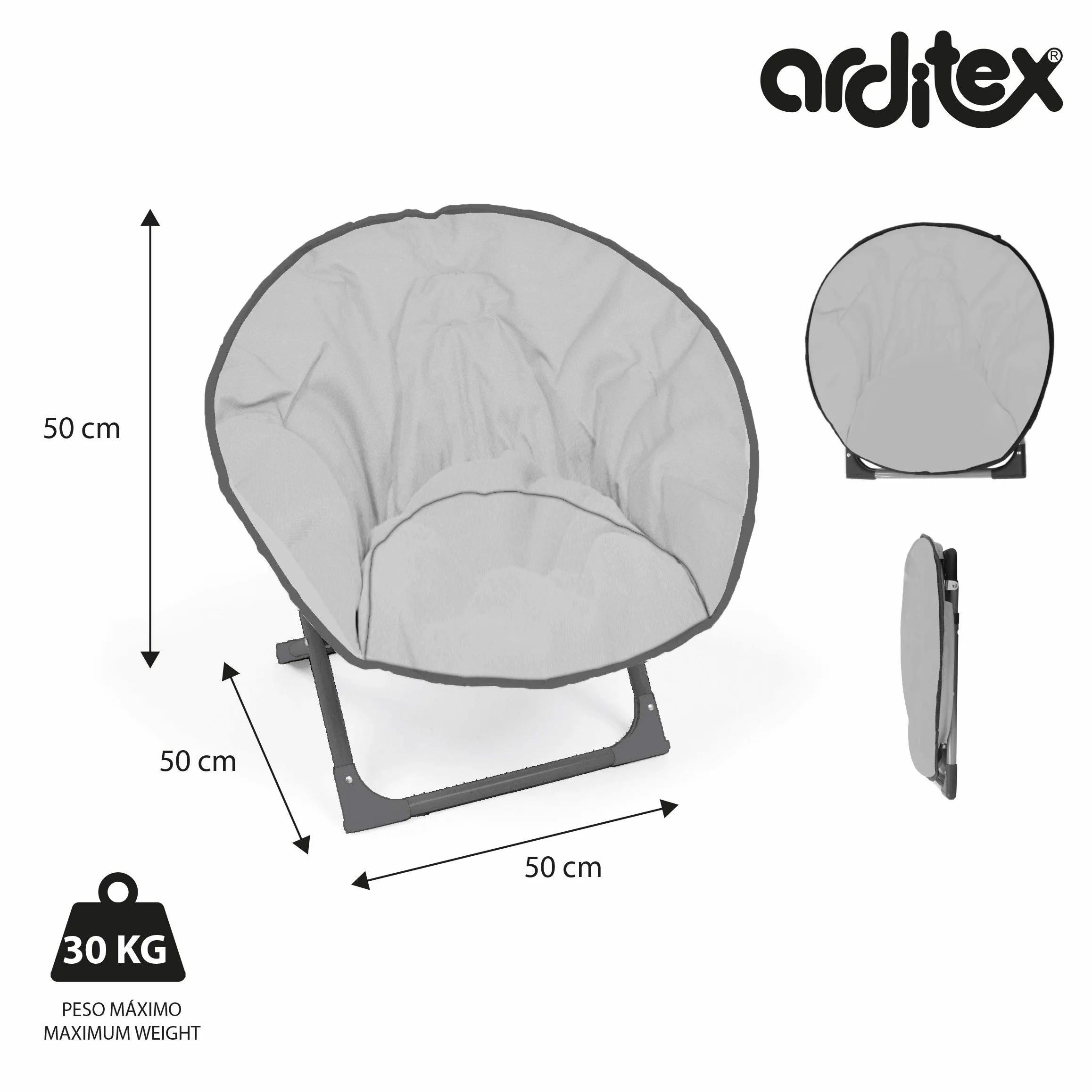 ARDITEX DB15213 Silla con Forma de Luna de 50x50x50cm de TOEY-Animation-Dragon Ball