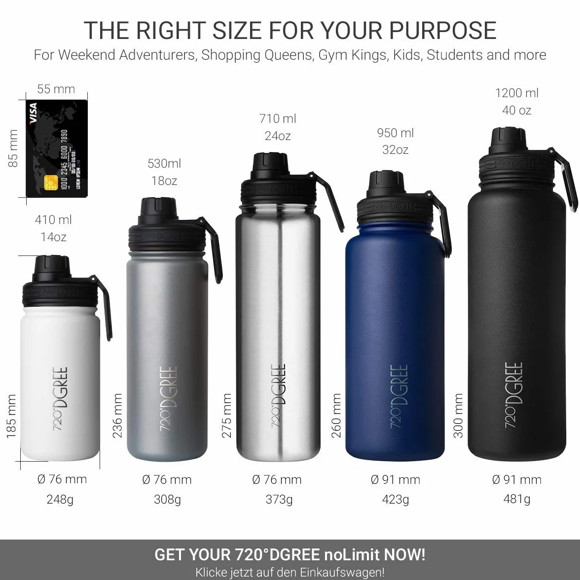 Botella Agua Termo Acero Inoxidable 1200ml Sin BPA Antigoteo Prueba de Fugas Frasco térmico Cantimplora Aislada
