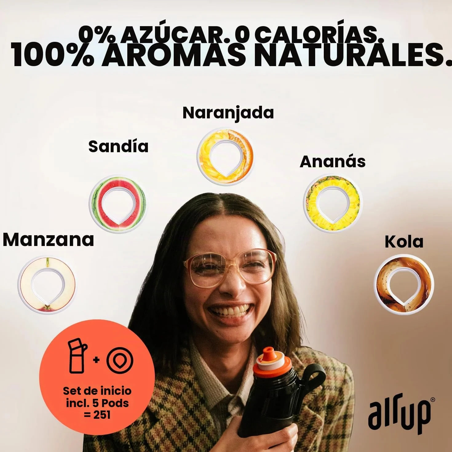 air up® Botella Gen2 Starter Set original, 1 L, gris, sin azúcar, a prueba de fugas, apta para lavavajillas