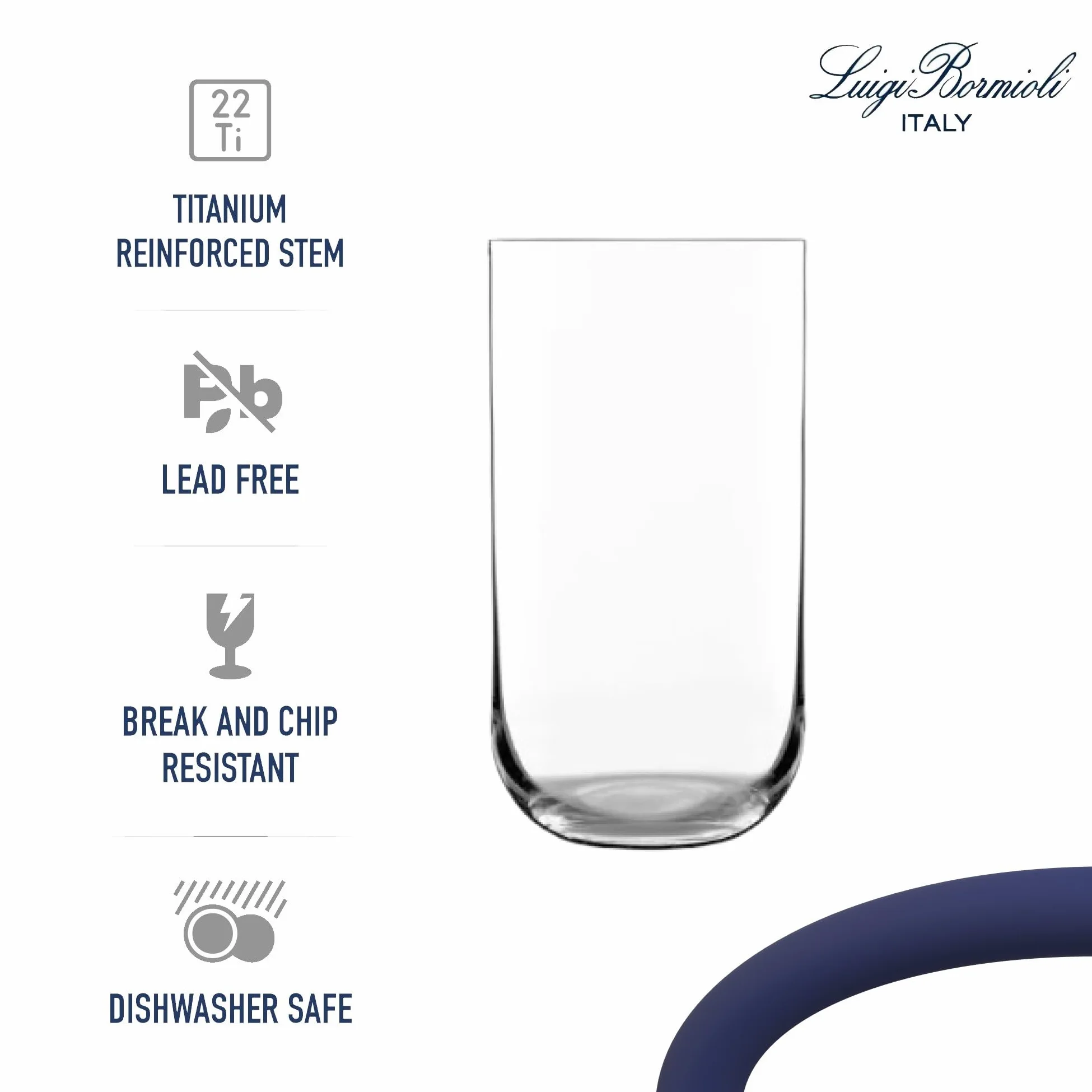 Luigi Bormioli Sublime - Vasos para bebidas (juego de 4), 20 onzas, transparentes