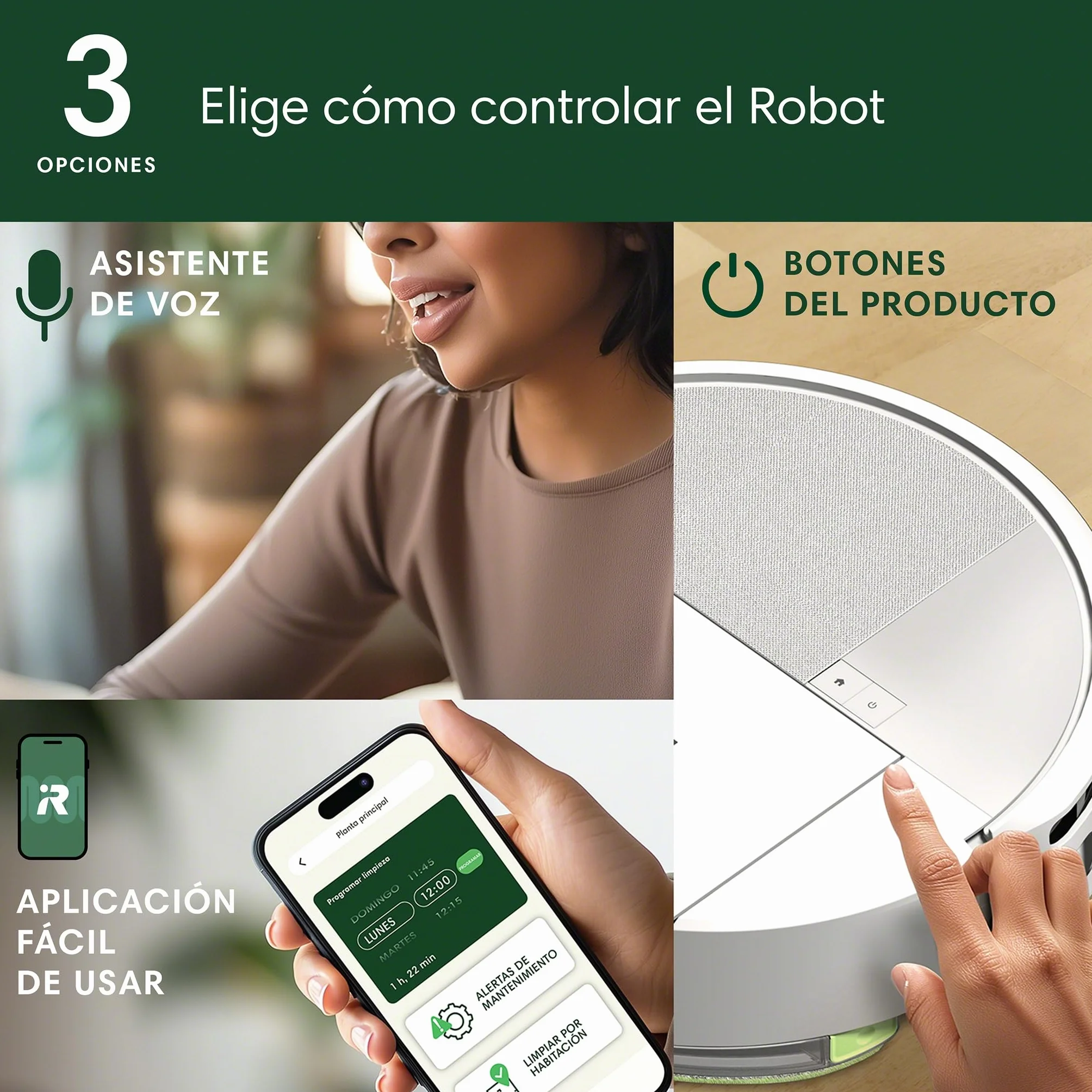 iRobot Roomba 205 DustCompactor Combo robot, compacta suciedad en interior, autonomía 60 días sin vaciar el robot, sin bolsa, succión potente, 7000Pa, navegación LiDAR, limpieza multisuperficie, App_B