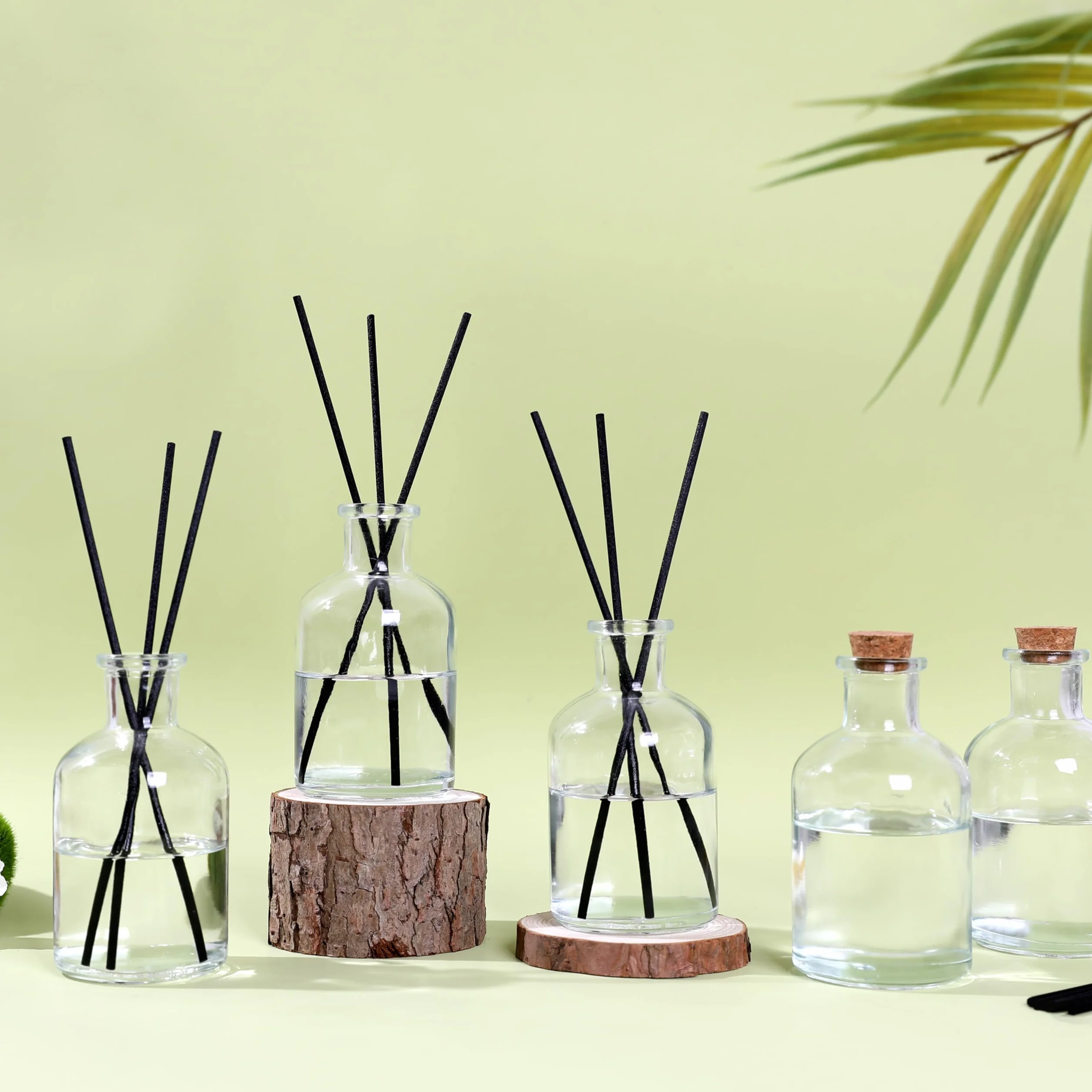 Magic Season Botellas Decorativas de Vidrio - Botellas Redondas de 150 ml (2 Unidades)