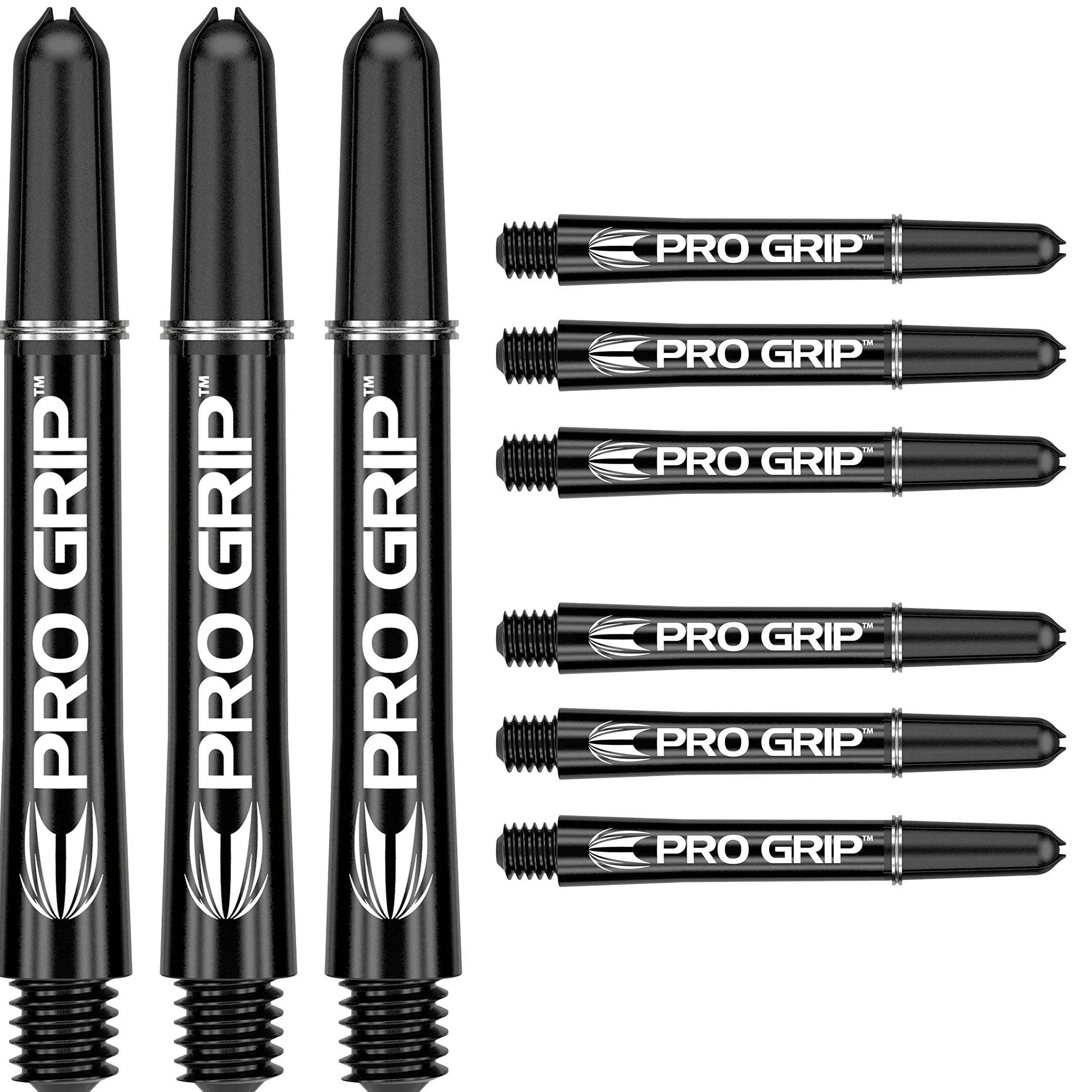 Target Darts 3 x Conjuntos de Negro Pro Grip Eje Intermedio - 9 in Total