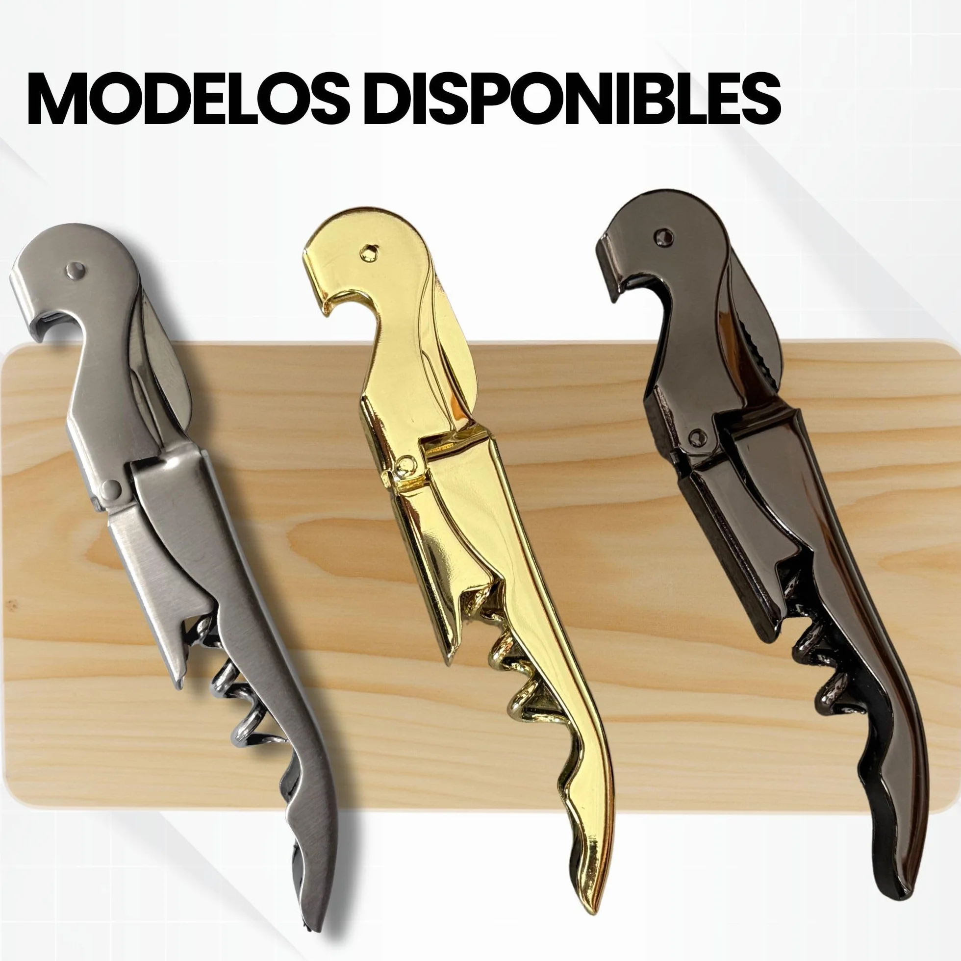 Abridor de Vino (Pack de 2) | Sacacorchos Profesional | Abrebotellas | Saca Rolhas de Acero Inoxidable | Abridor Botellas Vino Resistente (Plateado 2 Unidades)