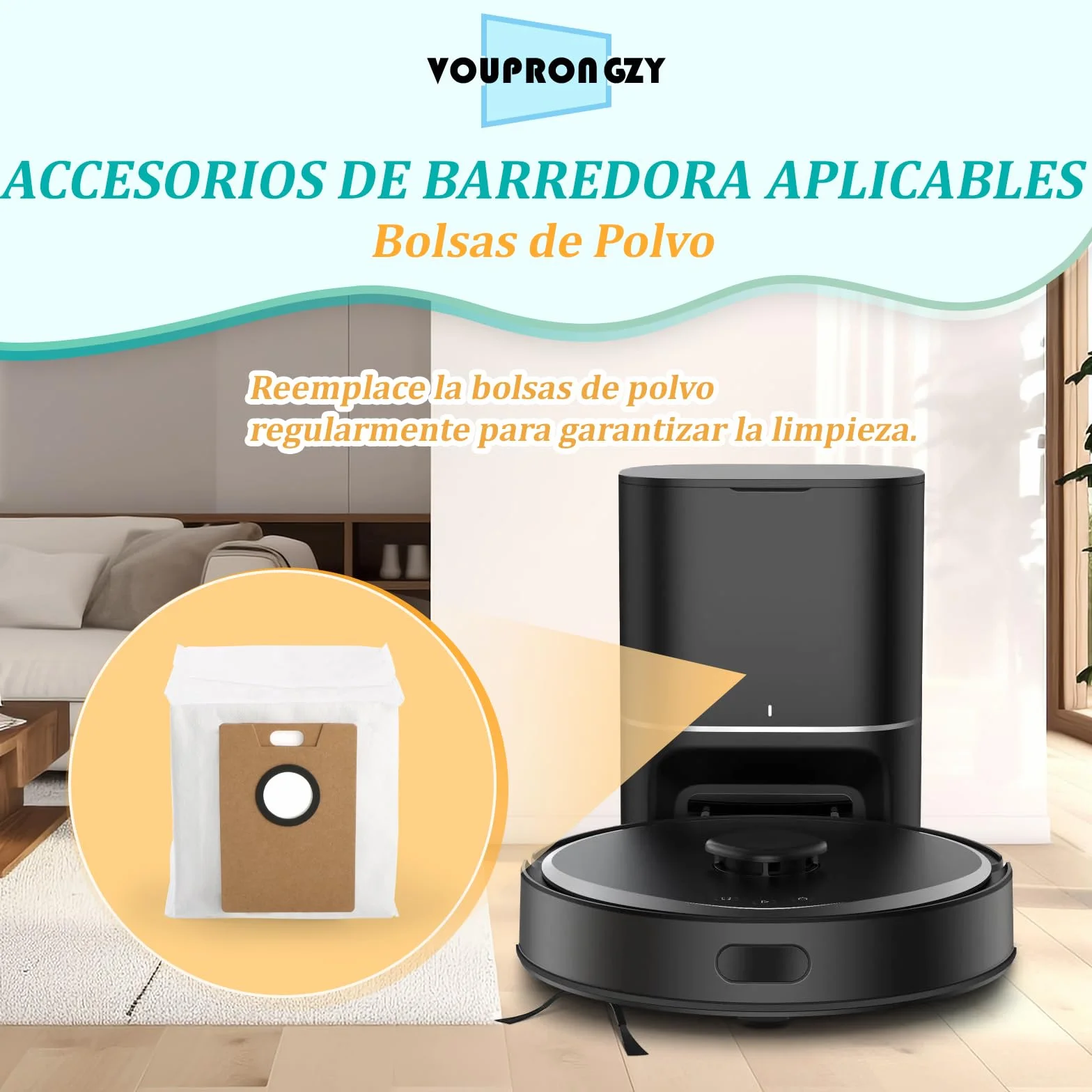 8 Bolsas de Polvo 4 Mopas de Fregado para Tapo RV30 Max Plus/ RV20 Max Plus Bolsas de Aspiradora Pano de Esfregona Accesorios