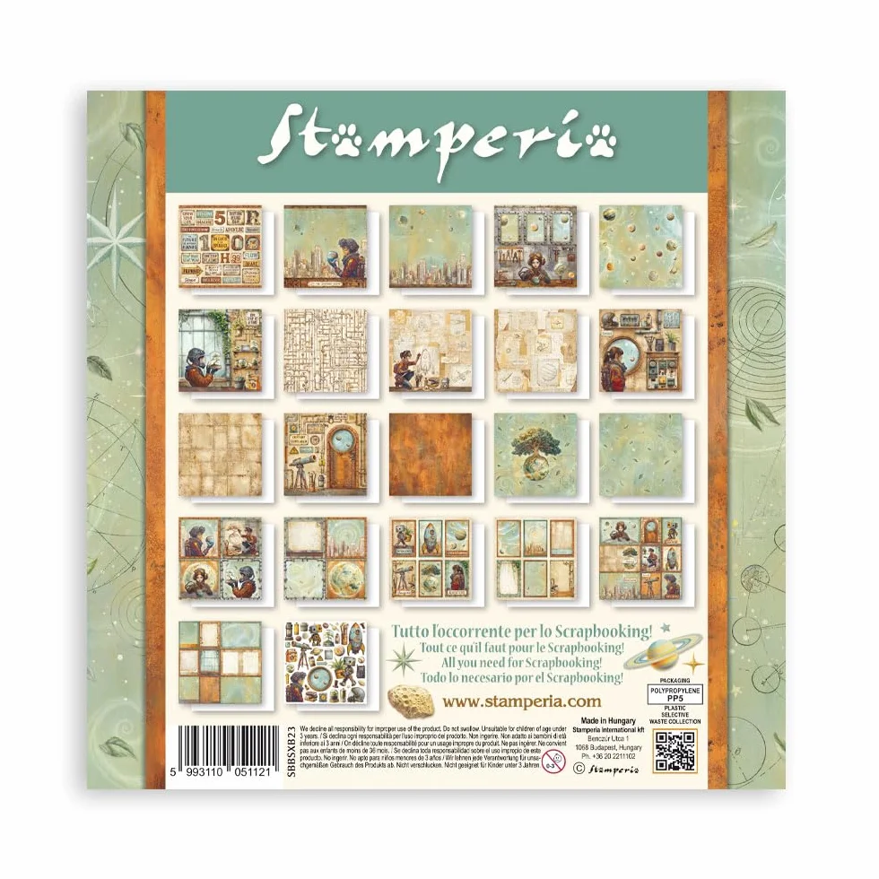 Stamperia - Scrapbook Paper Pad for Scrapbooking, Albums, Cards, Bullet Journals and More, Acid Free, Single Face, Perfect for Hobbies, Crafts, and Gifting (A New Beginning) (20.3 x 20.3cm)