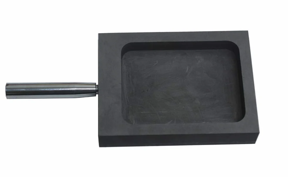 LLF Molde de lingote de grafito dorado y plateado para derretir fundición y refinar con barra de metal (2 kg (plano))