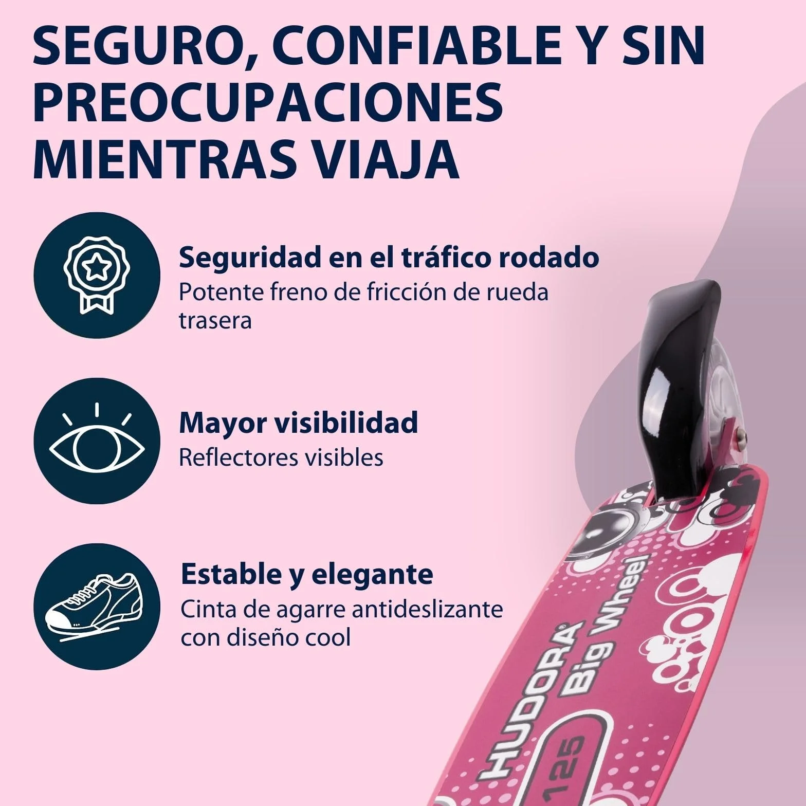 HUDORA Scooter BigWheel 125 Patín de Aluminio Ajustable Plegable niños hasta 100kg