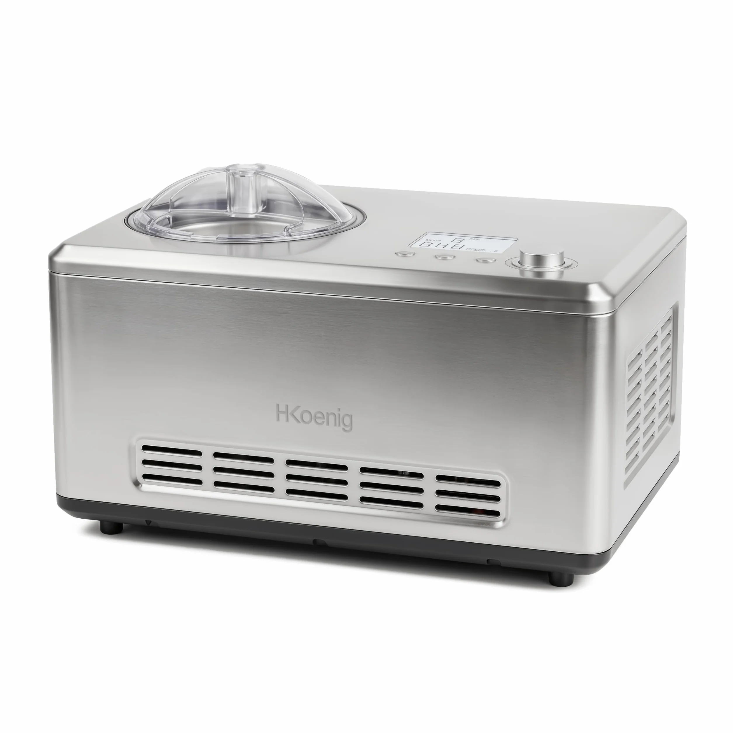H.Koenig Heladera Profesional HF320, Heladera Eléctrica 2L, 180 W, Enfriadora, Preparación Rápida, Compresor - Yogur helado, Sorbetes y Helados