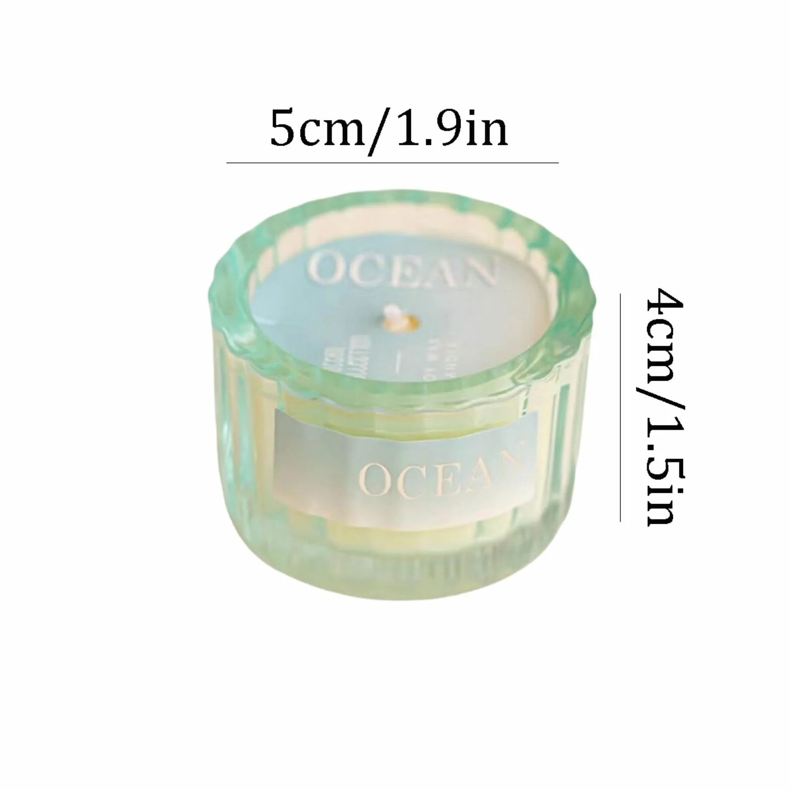 Velas de vidrio hechas con cera de soja y aceites esenciales Velas aromáticas modernas en tarro cilíndrico for mujeres y hombres(Blu)