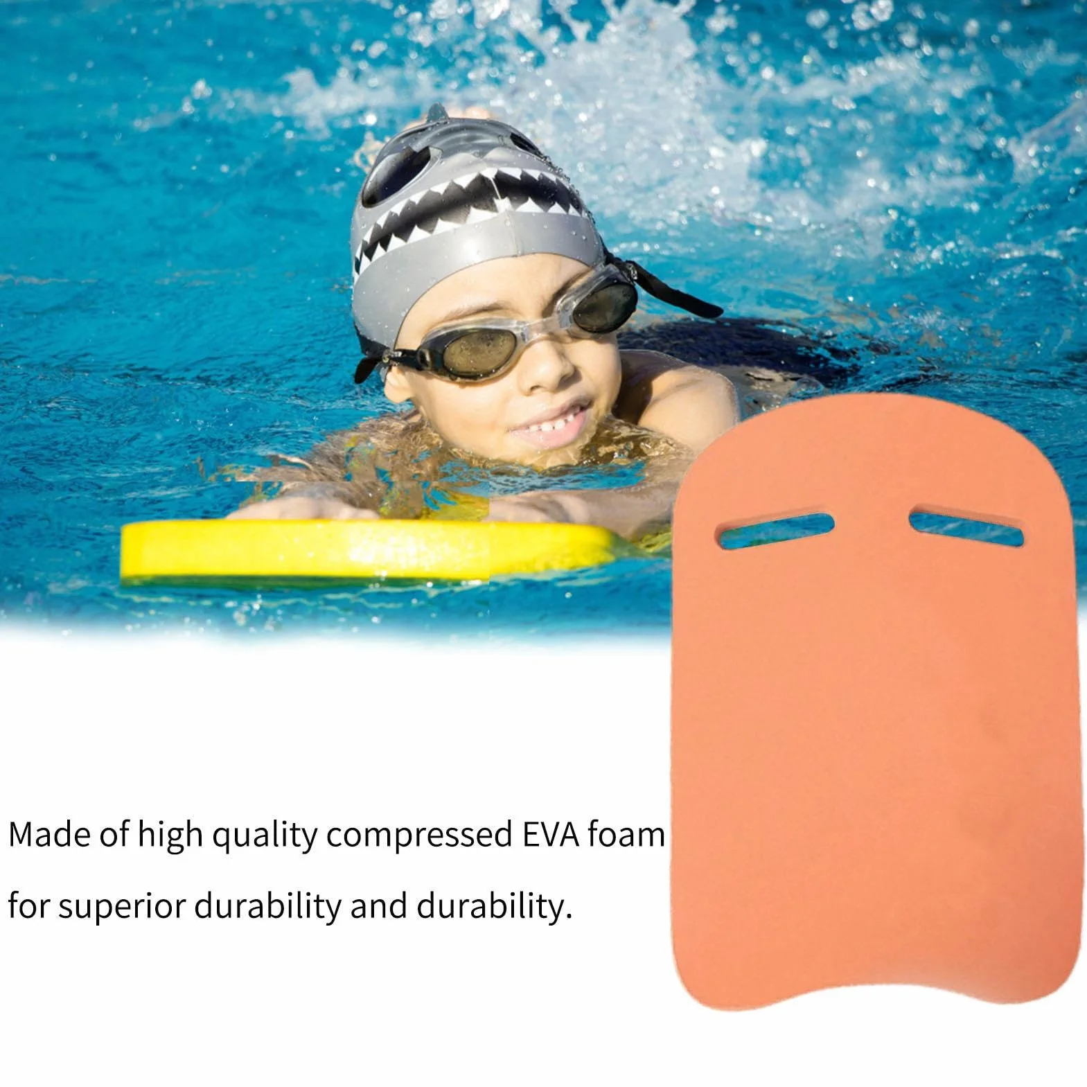 Tablas de Natación Paquete de 2 Espuma EVA con Asas Dobles Forma de U Antideslizantes para Niños y Adultos