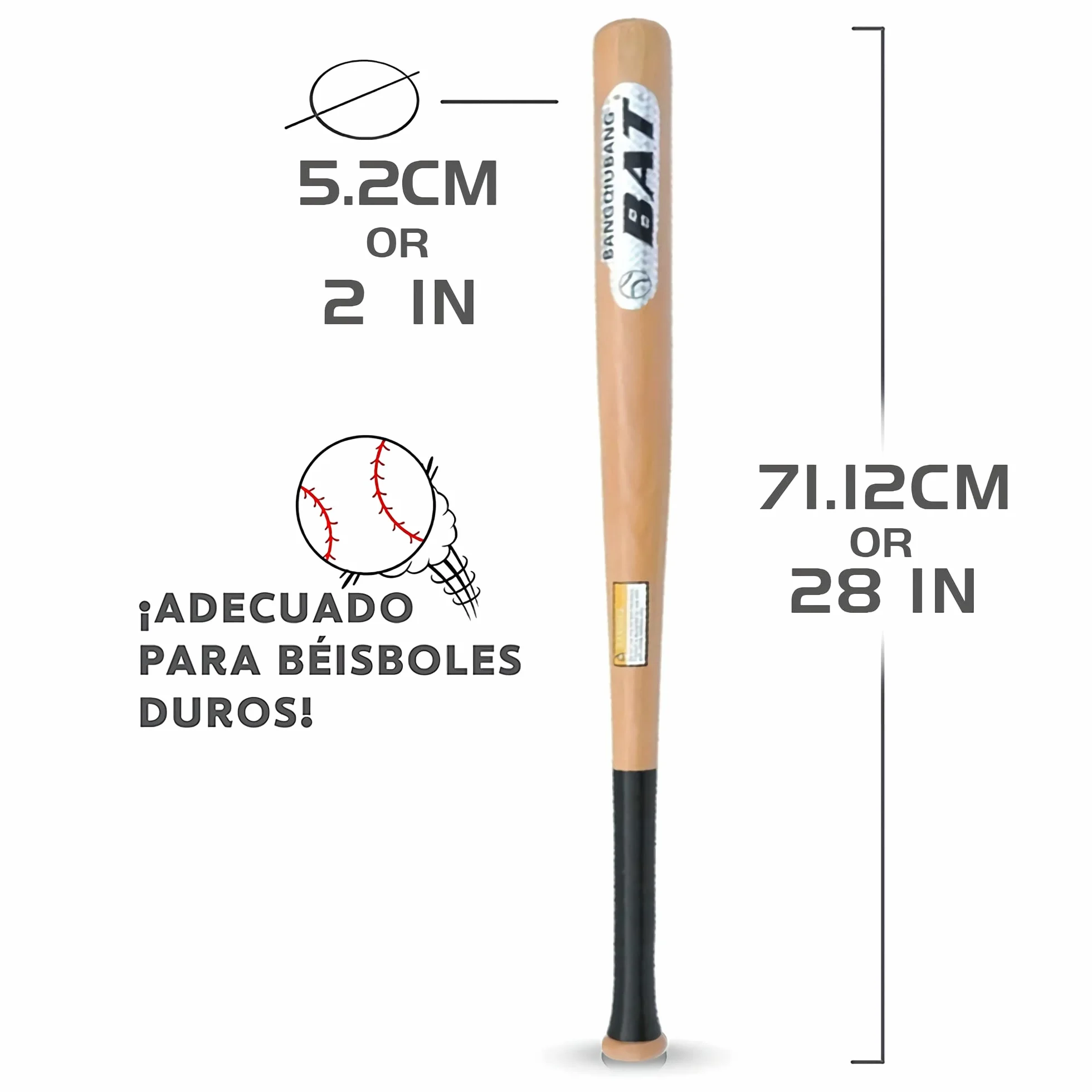 ForenTex Bate de béisbol de aluminio 71,12cm Entrenamiento con peso