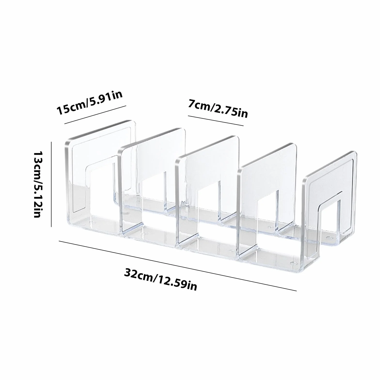 Organizador de Bolso para Armario Divisores Estante 32cm Acrilico 4 Rejillas Apilables