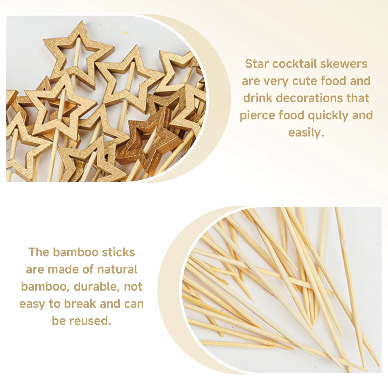 100 Piezas De Letreros De Madera De Estrellas Huecas, Letreros De Comida, Letreros De Frutas, Señales De Decoración De Cócteles Y Suministros De Fiesta.