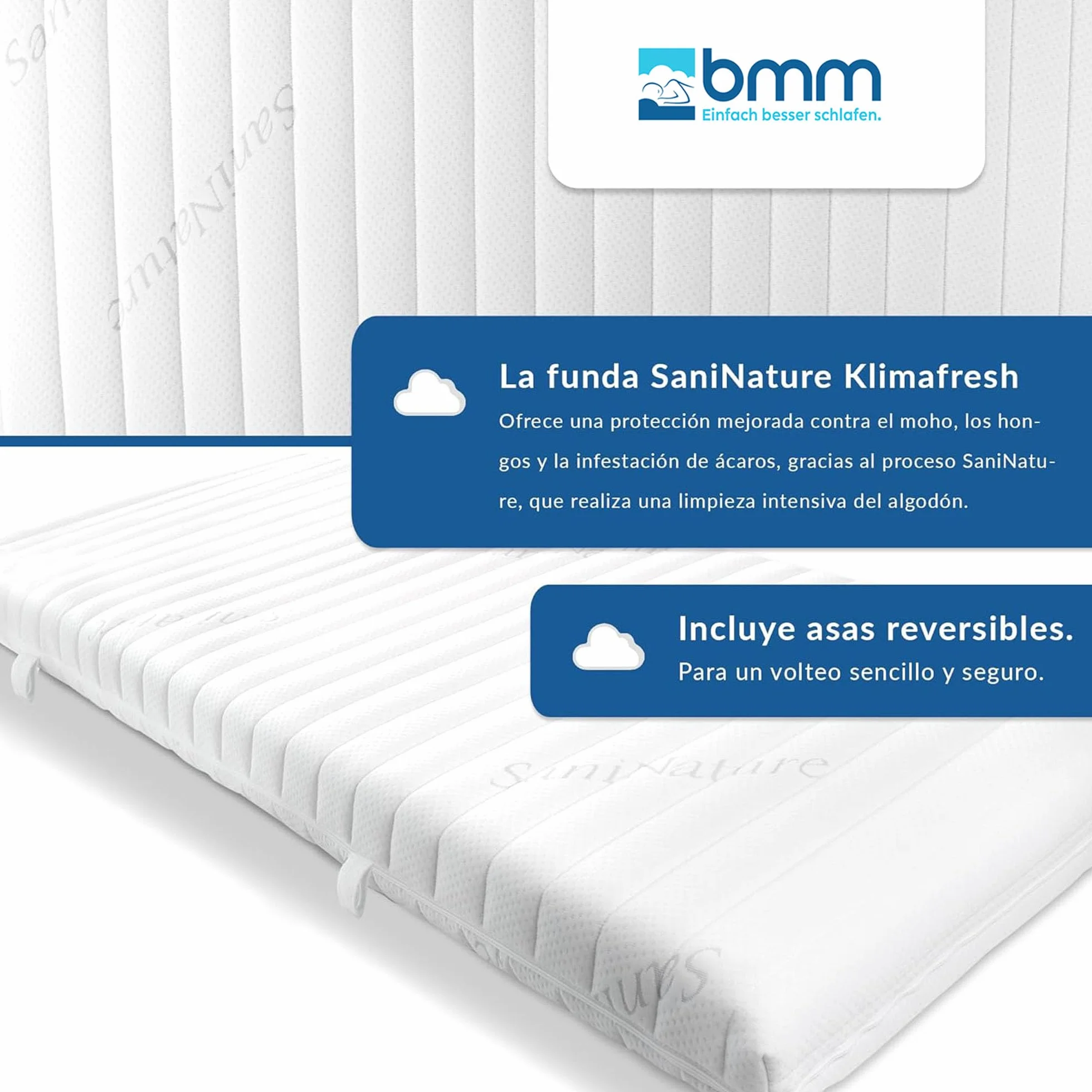 BMM Colchón Infantil Razze 100x200 cm, firmeza H2, colchón de Espuma fría Certificado Öko-Tex, colchón Juvenil para Todas Las Camas, Fabricado en Alemania.