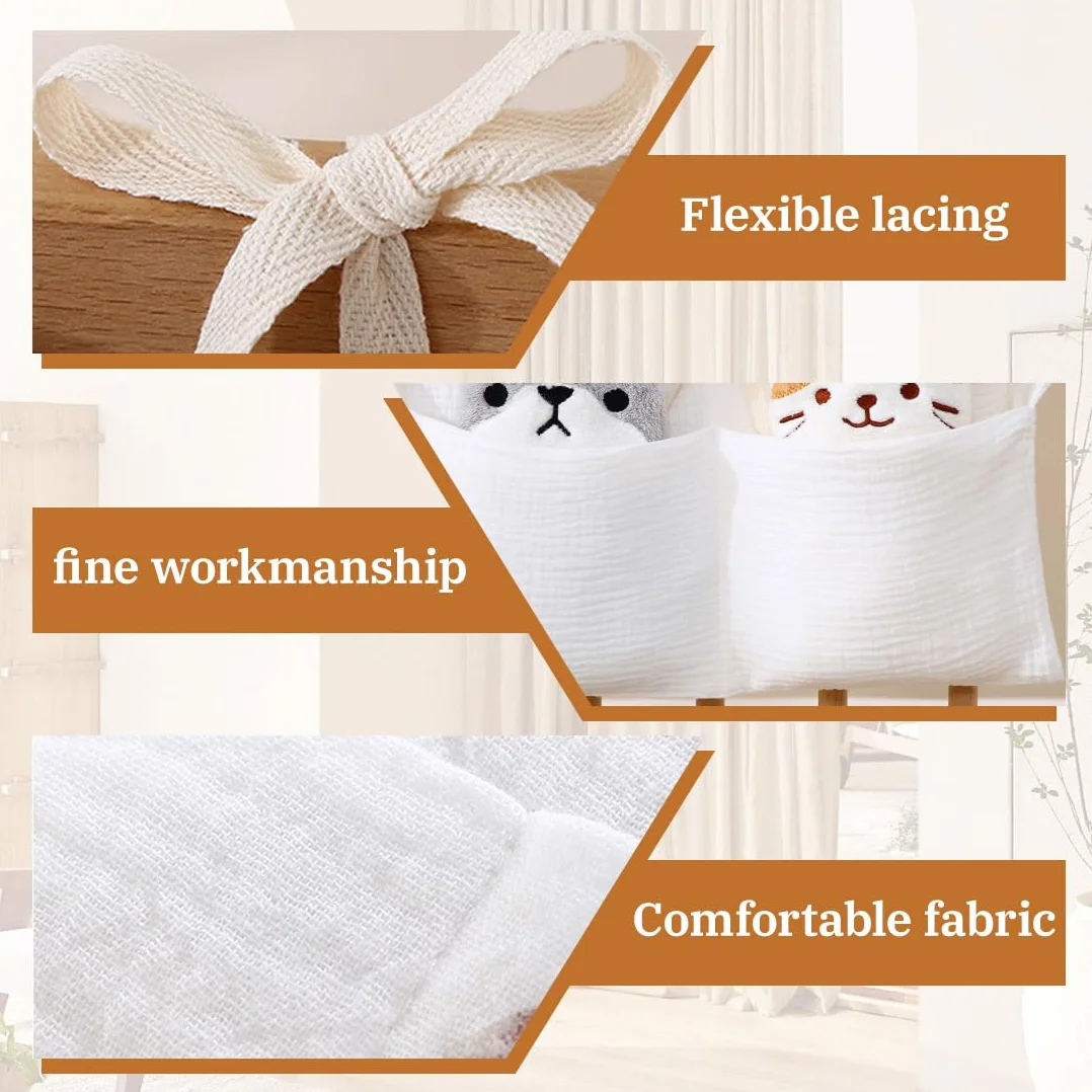 Organizador Contenedor De Pañales Para Bebé Colgante 38Cm X 18Cm Blanco