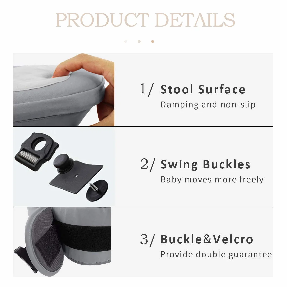 SONARIN Front Premium Hipseat Baby Carrier, Multifuncional, Ergonómico, Algodón, Gris