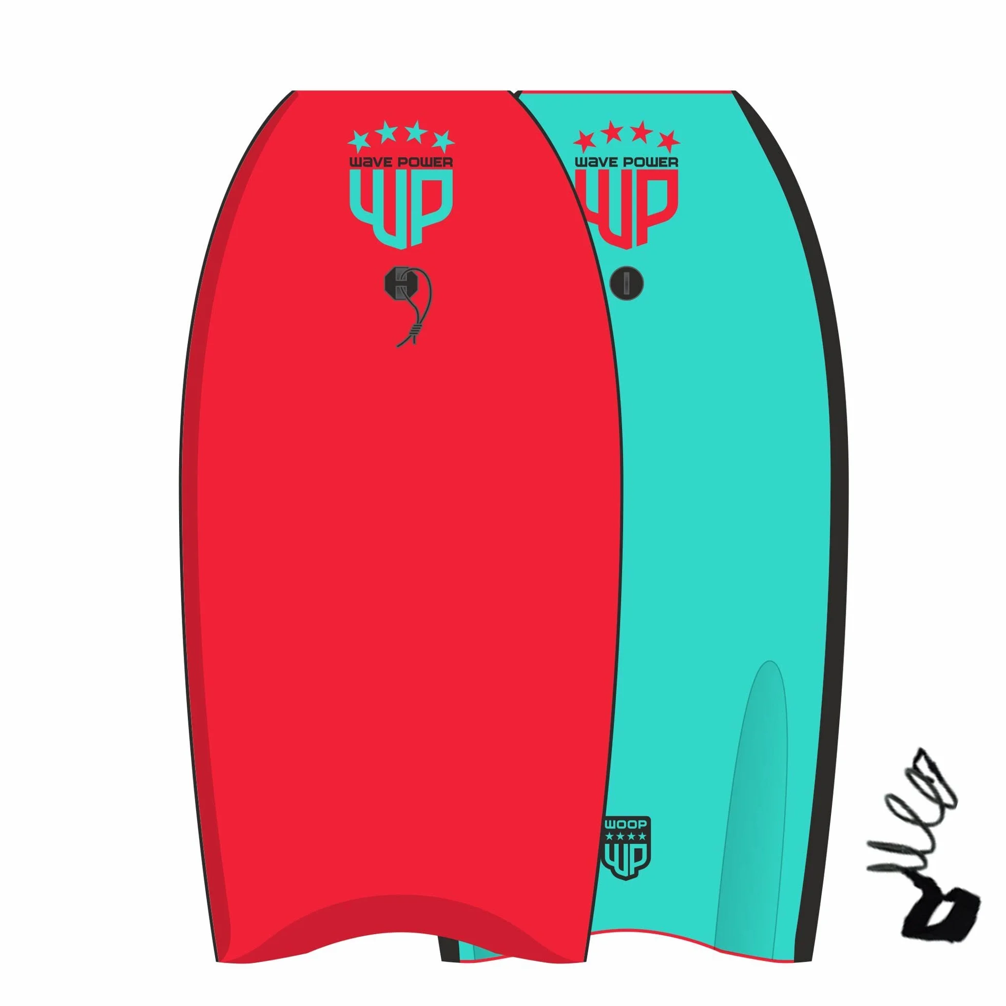 Wave Power Woop 42 Tabla de bodyboard rojo turquesa
