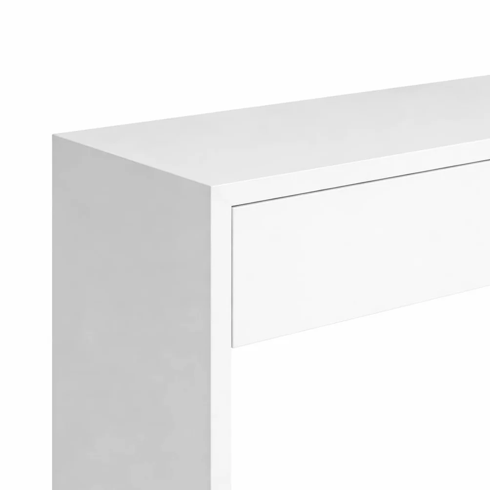 Recibidor con cajón, Mueble de Entrada, Modelo Milo, Acabado en Blanco, Consola de Entrada