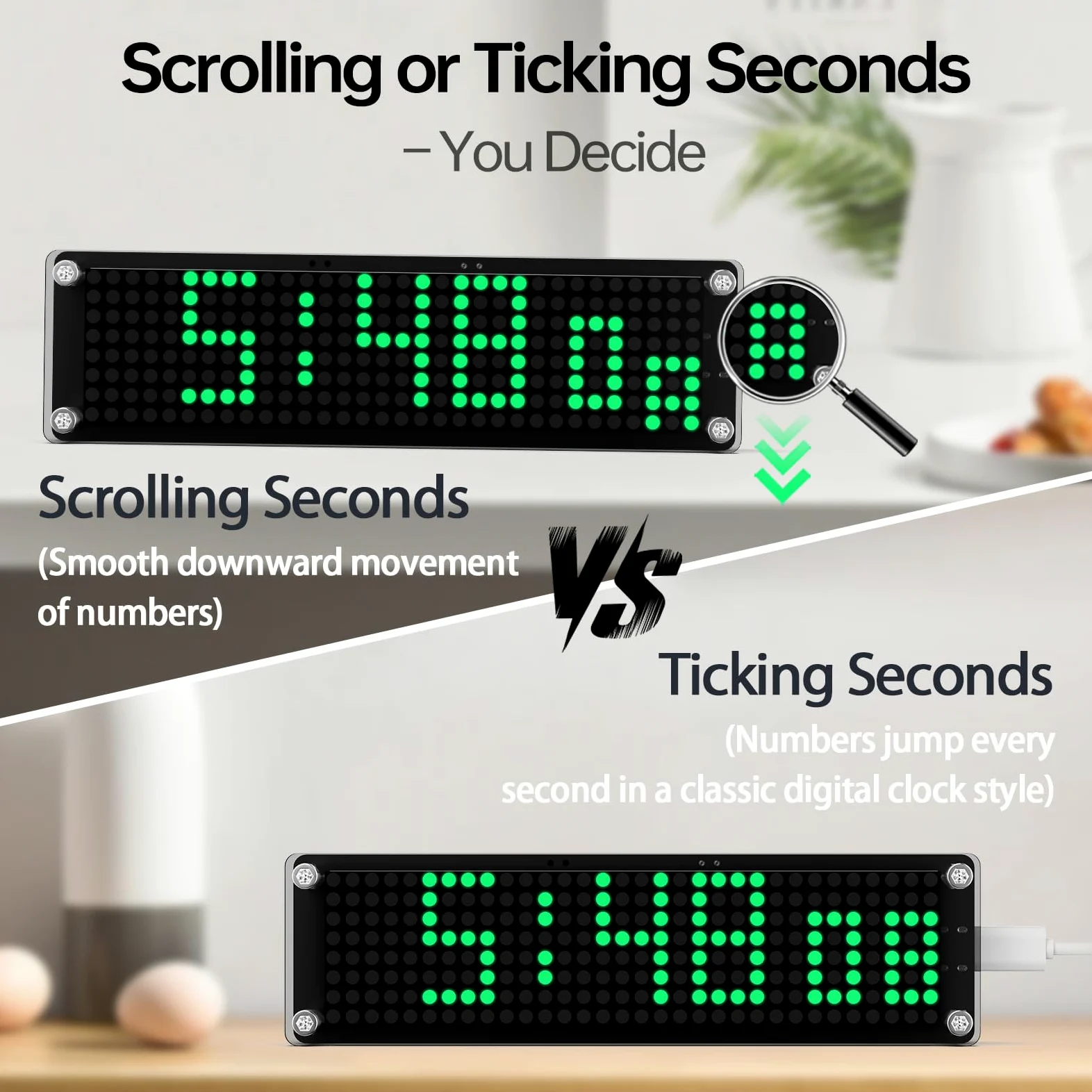 Reloj inteligente con WiFi para geeks, reloj digital LED de escritorio con sincronización NTP personalizada, fecha, día de semana y segundos, reloj electrónico para estudios, salas de control