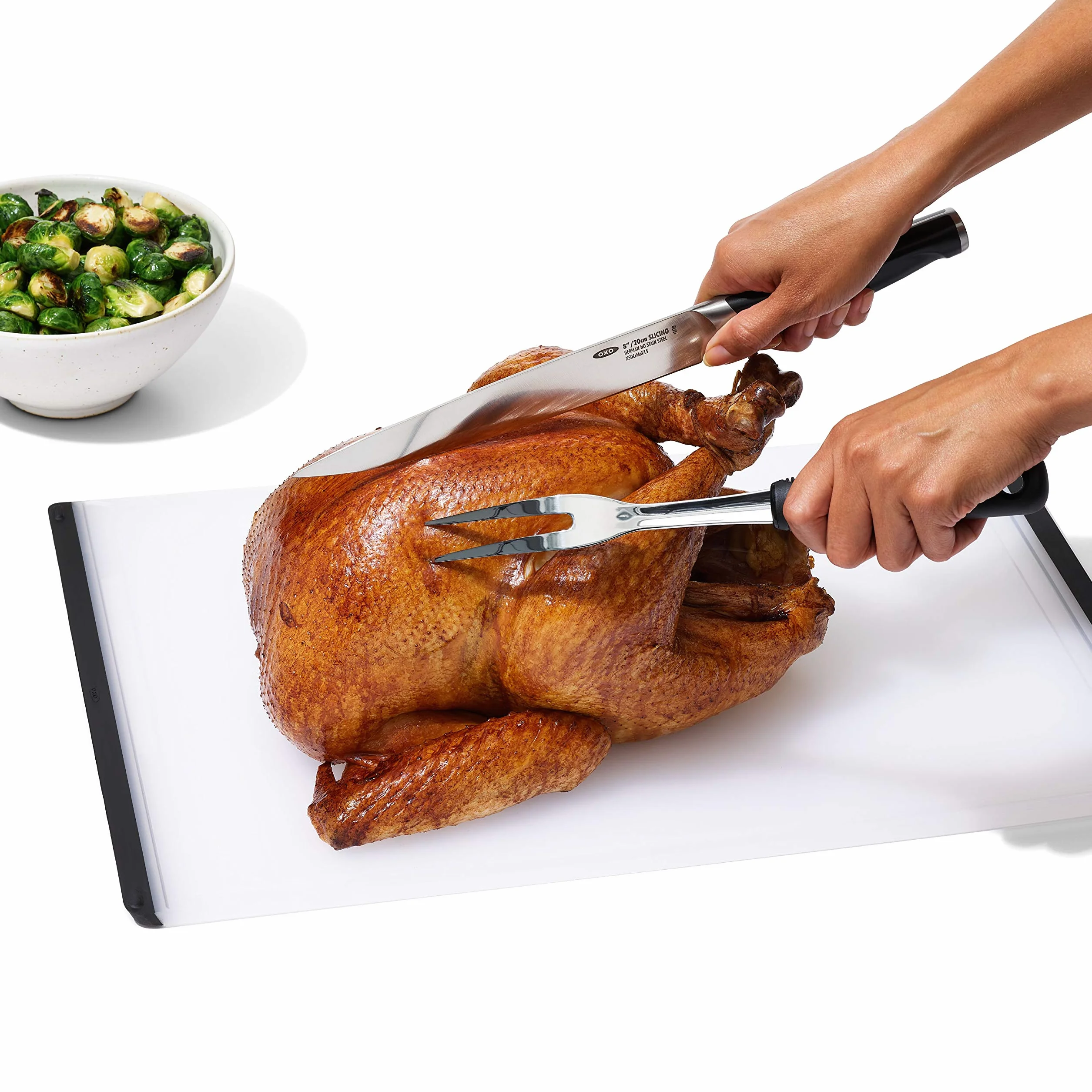 OXO Stainless Steel Carving Fork Good Grips-Tenedor de trinchar (Acero Inoxidable), Metalizado