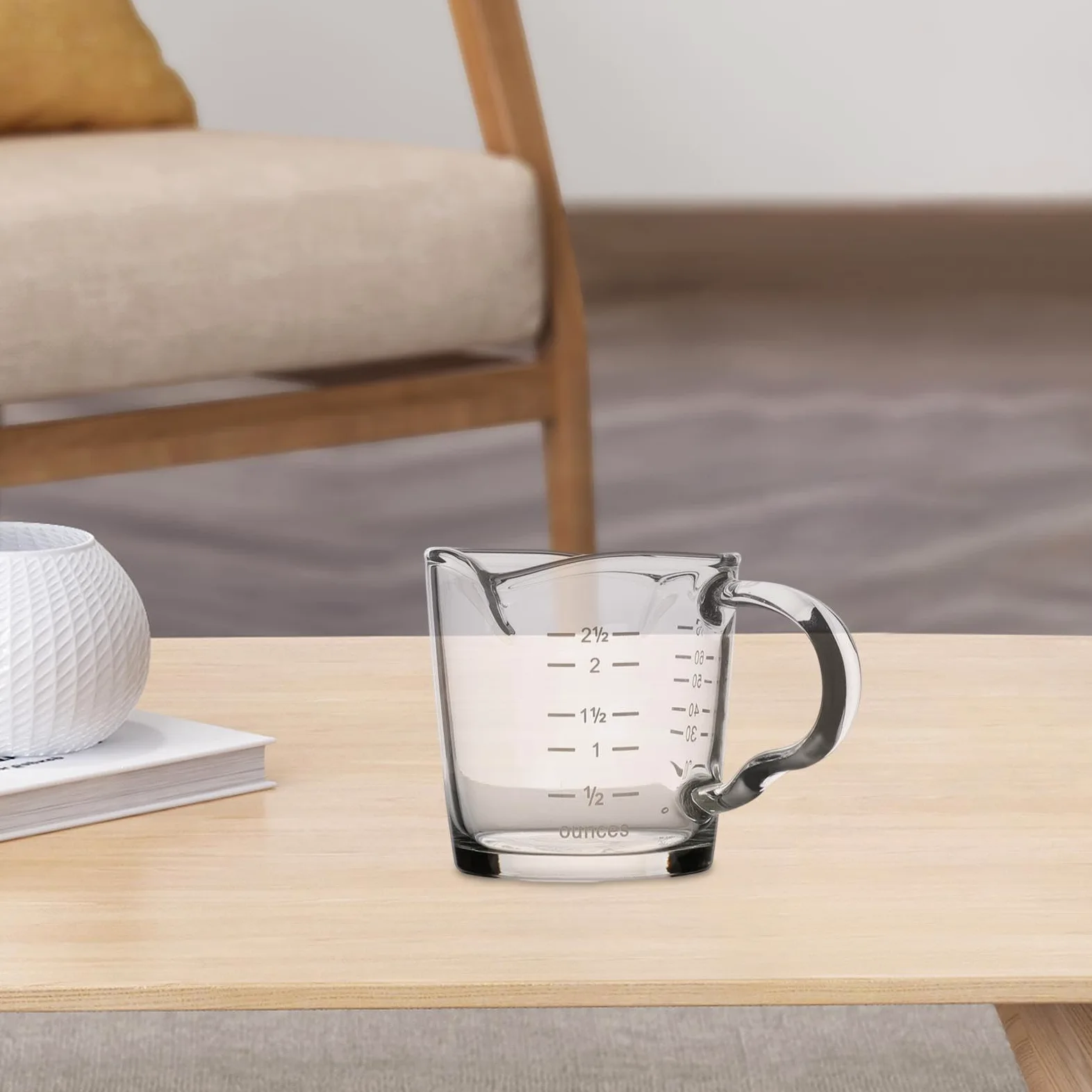 3X Jarra Medidora Doble, Taza Medidora de Café Expreso, Espesar Resistente Al con Escala, Jarra de Crema de Vidrio para