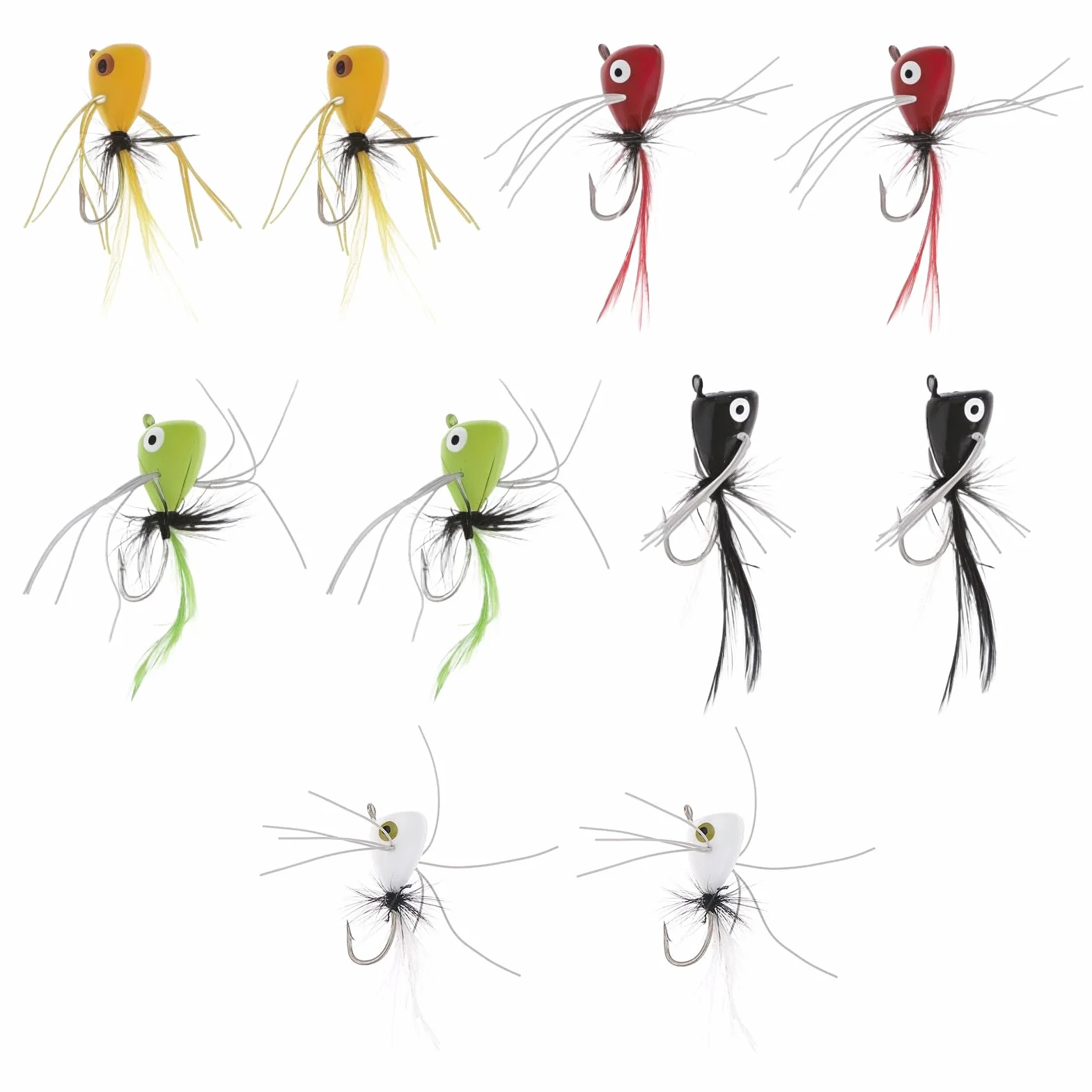 EMSea 10 Señuelos Popper para Pesca con Mosca Lubina Pez Luna