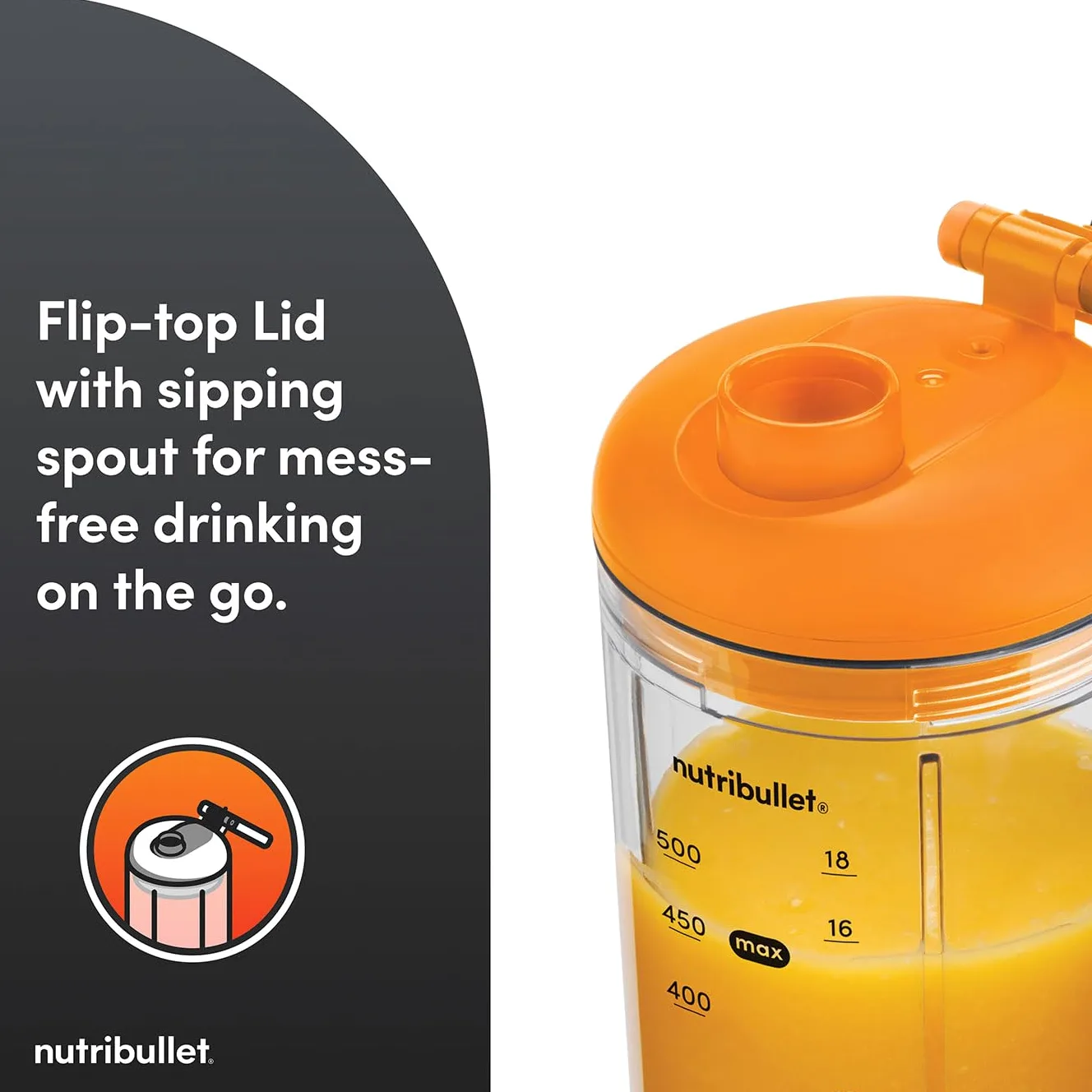 nutribullet Flex - Licuadora portátil en colaboración con McLaren Formula 1 Team & Mastercard - Naranja papaya - 600 ml de alta capacidad - Licuadora de viaje compacta con cuchillas desmontables e