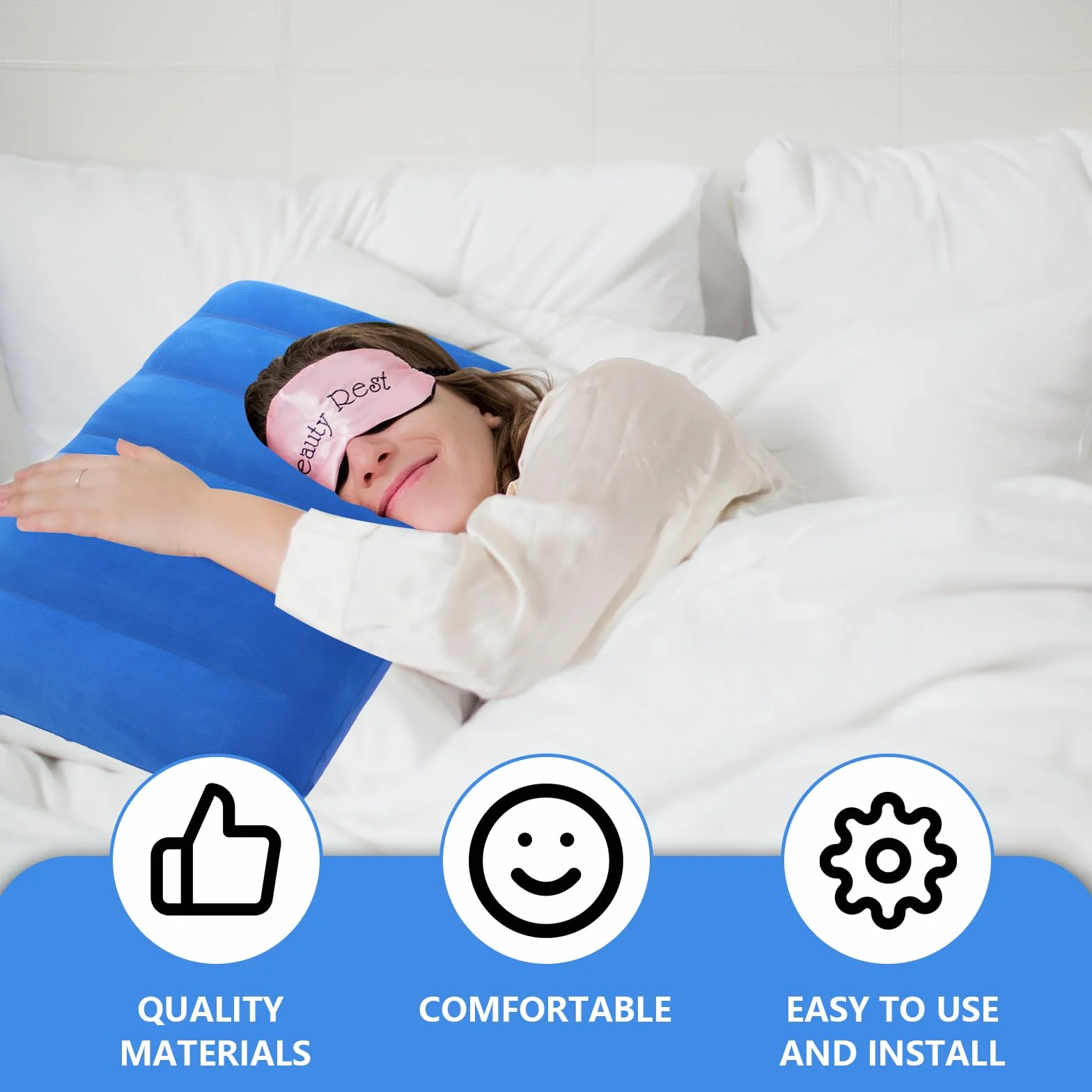 Almohada Hinchable 30x47cm Impermeable Juego de 4 para Viaje Playa