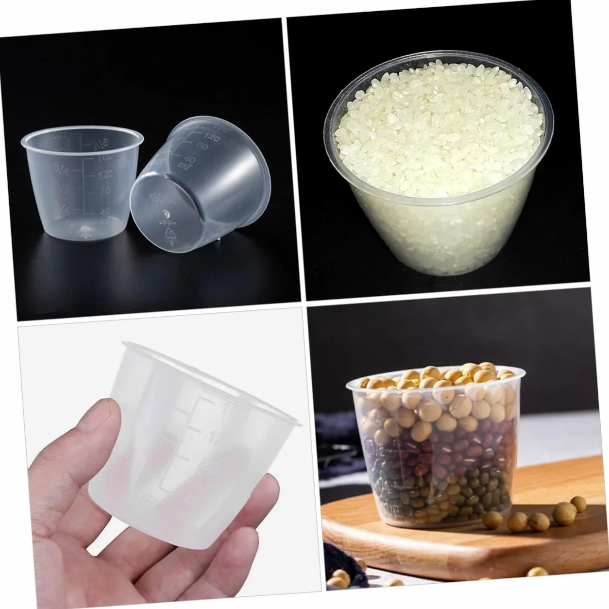 Cabilock 60 Piezas Taza Medidora para Olla Arrocera Vaso Medidor Graduado Vaso Medidor De Liquidos Vaso Medidor De Base Redonda Cucharada De Grano De Vaso Medidor De Escala Páginas