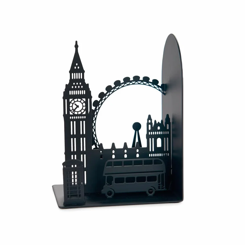 Balvi Sujetalibros London Color Negro Resistente y Antideslizante Metal