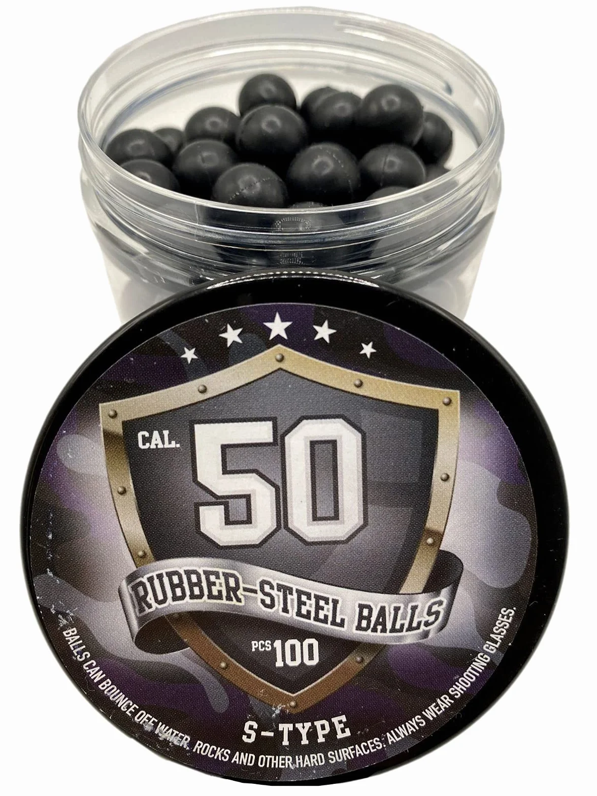 SSR 100 S-Style Premium Bolas de Paintball de Goma Dura Mixta 2.7 g para Pistolas de 50 Cal