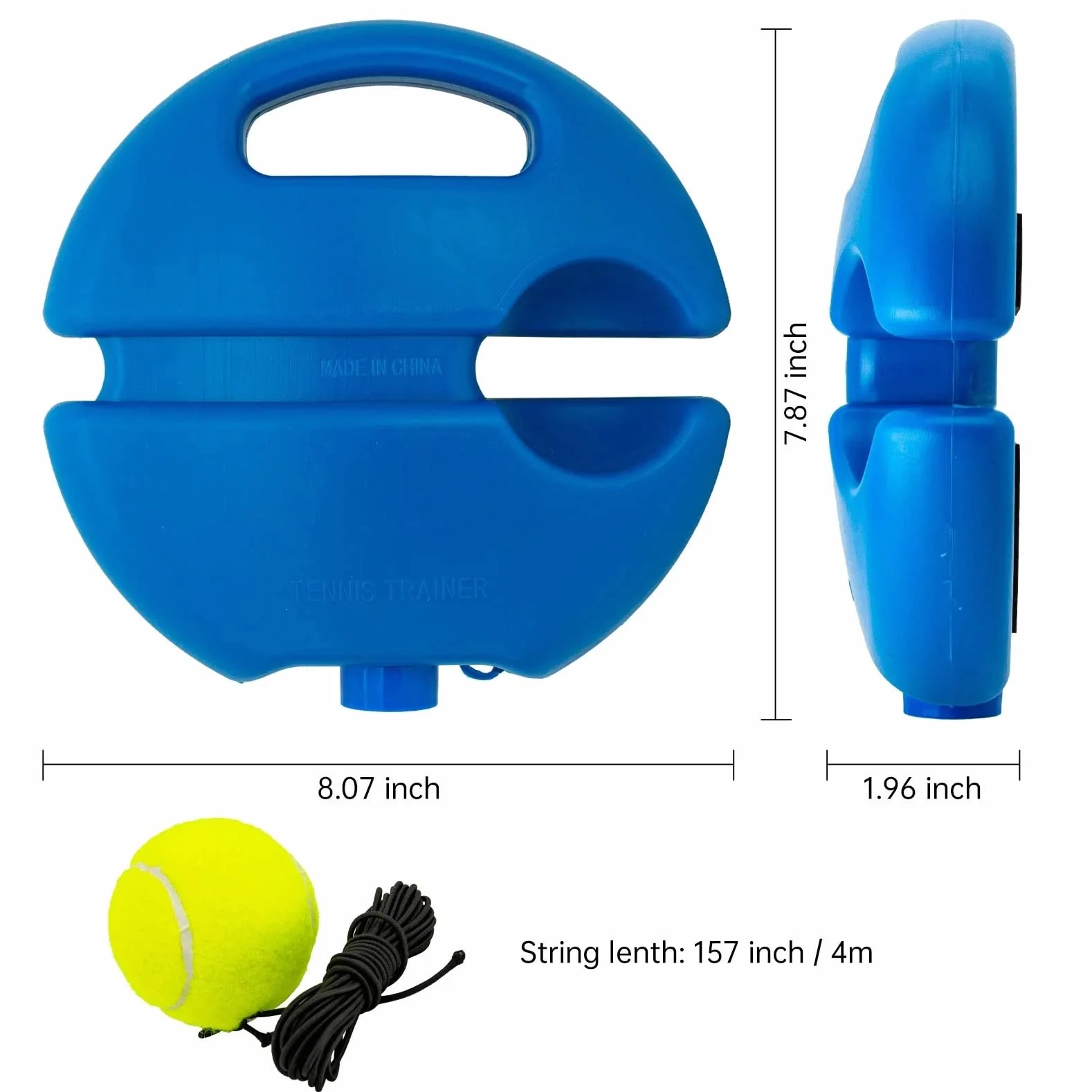 Juego de entrenamiento de tenis, pelotas de entrenamiento de tenis con 2 pelotas de rebote y bolsa de almacenamiento, innovador juego de pelotas para exteriores, en el jardín, en el parque para niños