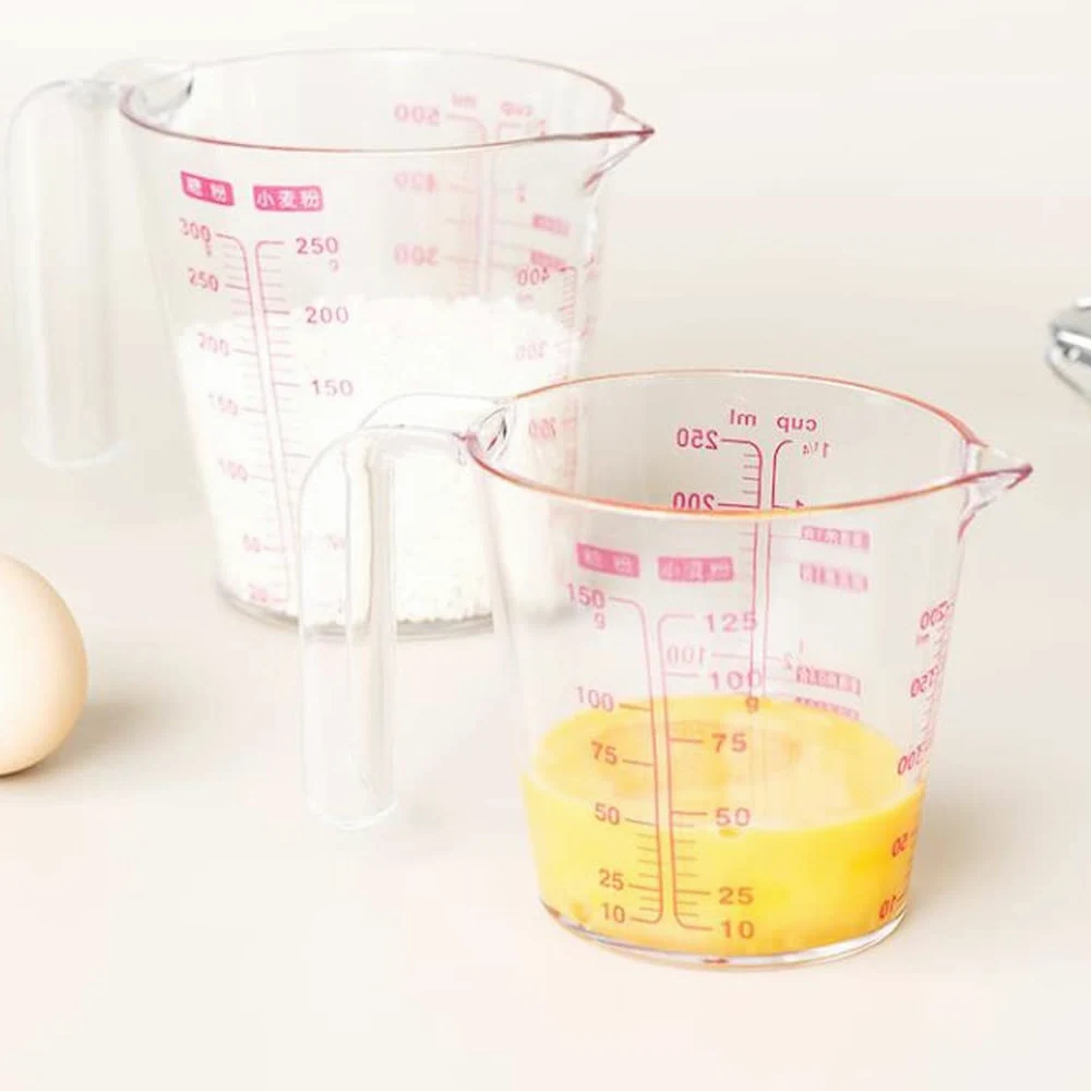 Herramientas para Hornear Tazas medidoras con Escala Tazas medidoras de plástico Ml Tazas medidoras de Pesca para Cocina Durable (Transparente)