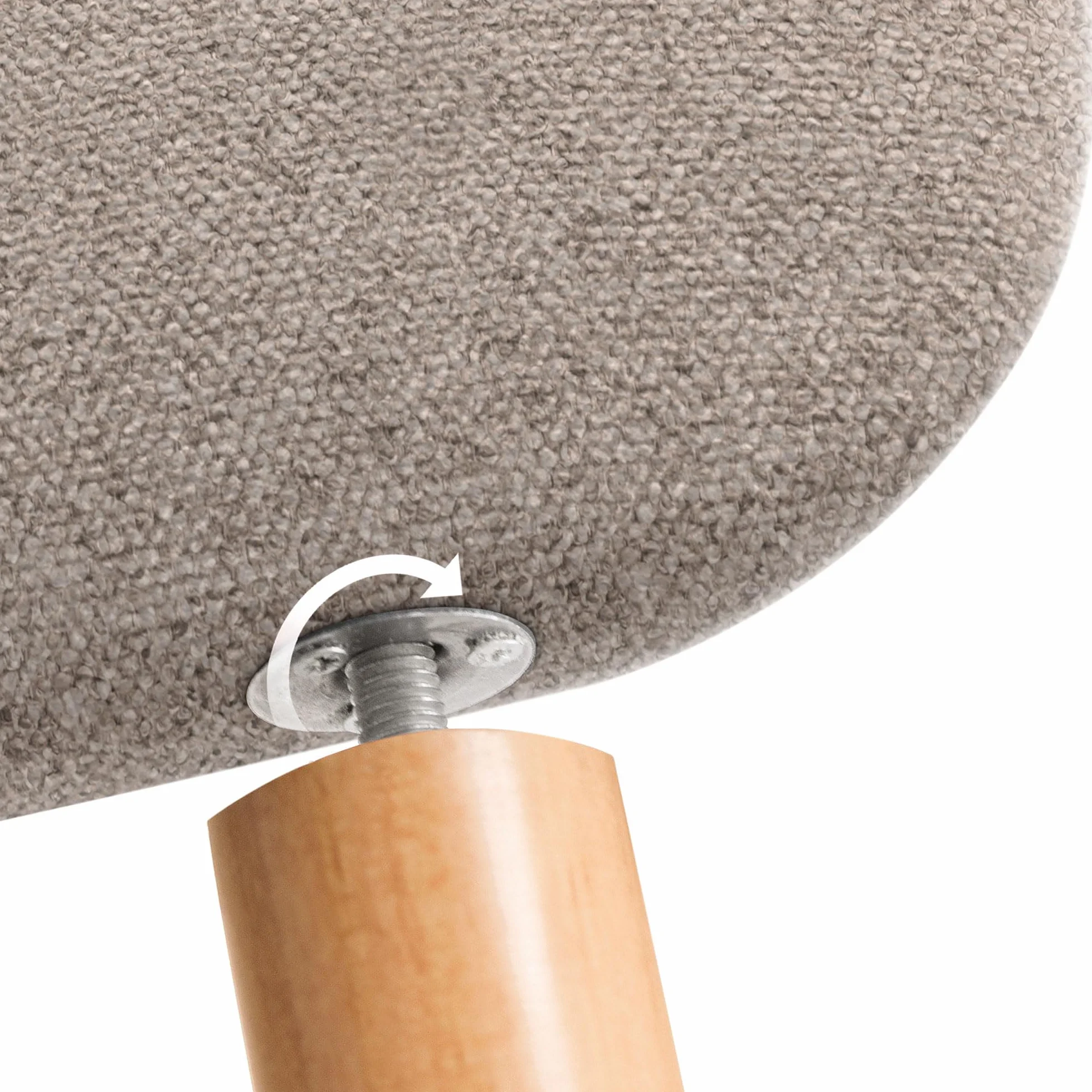 DHOME Cabecero Tapizado Liso Redondeado Tela Aqualine con Patas para Pared Acústicos Cabeceros Absorbentes Cabezal Cama Dormitorio (Arena, 135cm)