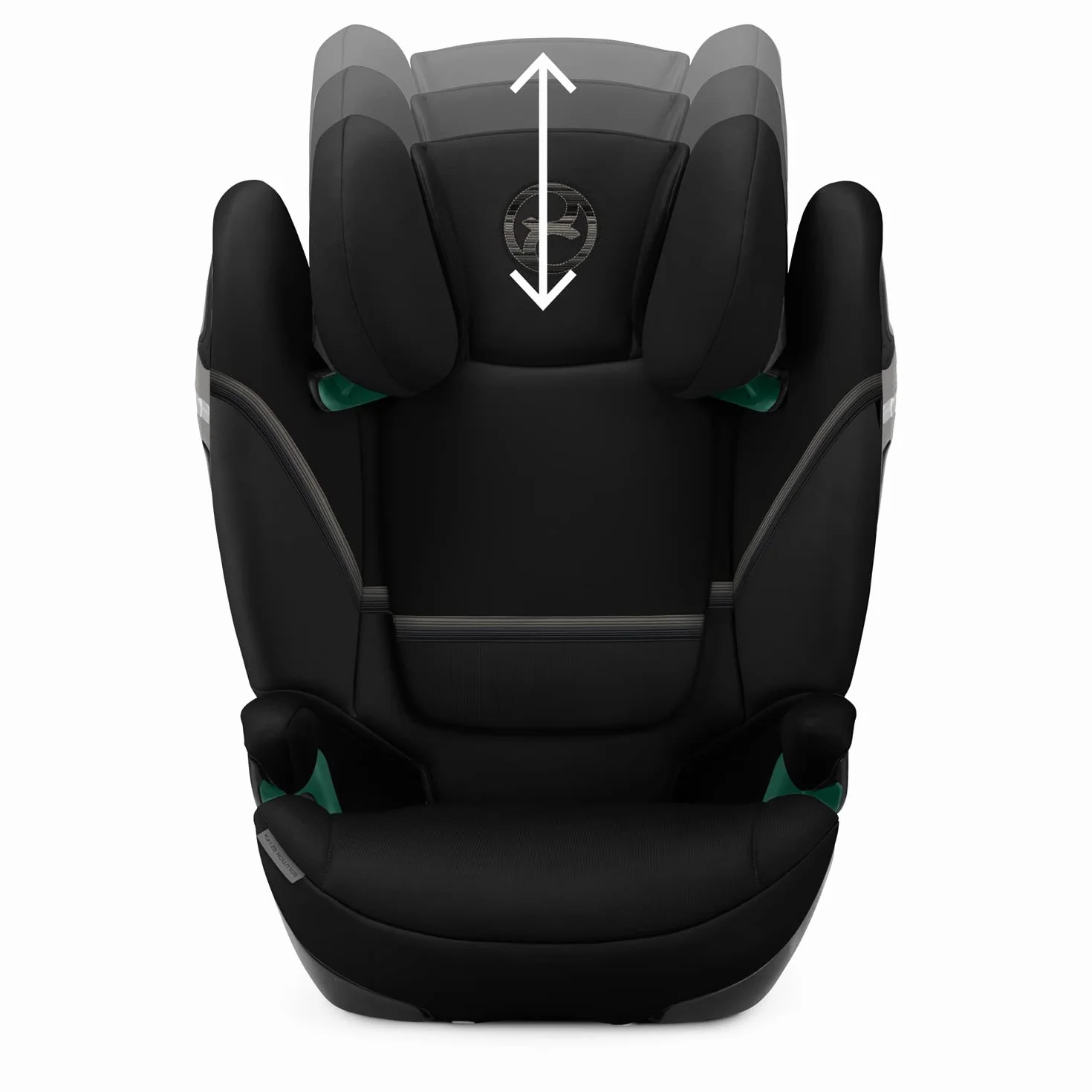Cybex Gold Silla de coche Solution S2 i-Fix, Para coches con y sin ISOFIX, 100 - 150 cm, De 3 a 12 años aprox. (15 - 50 kg), Negro (Moon Black)