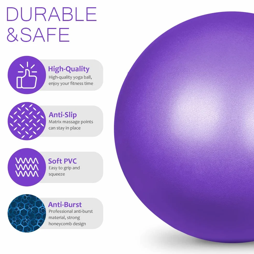 Flintronic Mini Pelota de Yoga 25 cm 9,4 Pulgadas Fitball Fitness Pilates